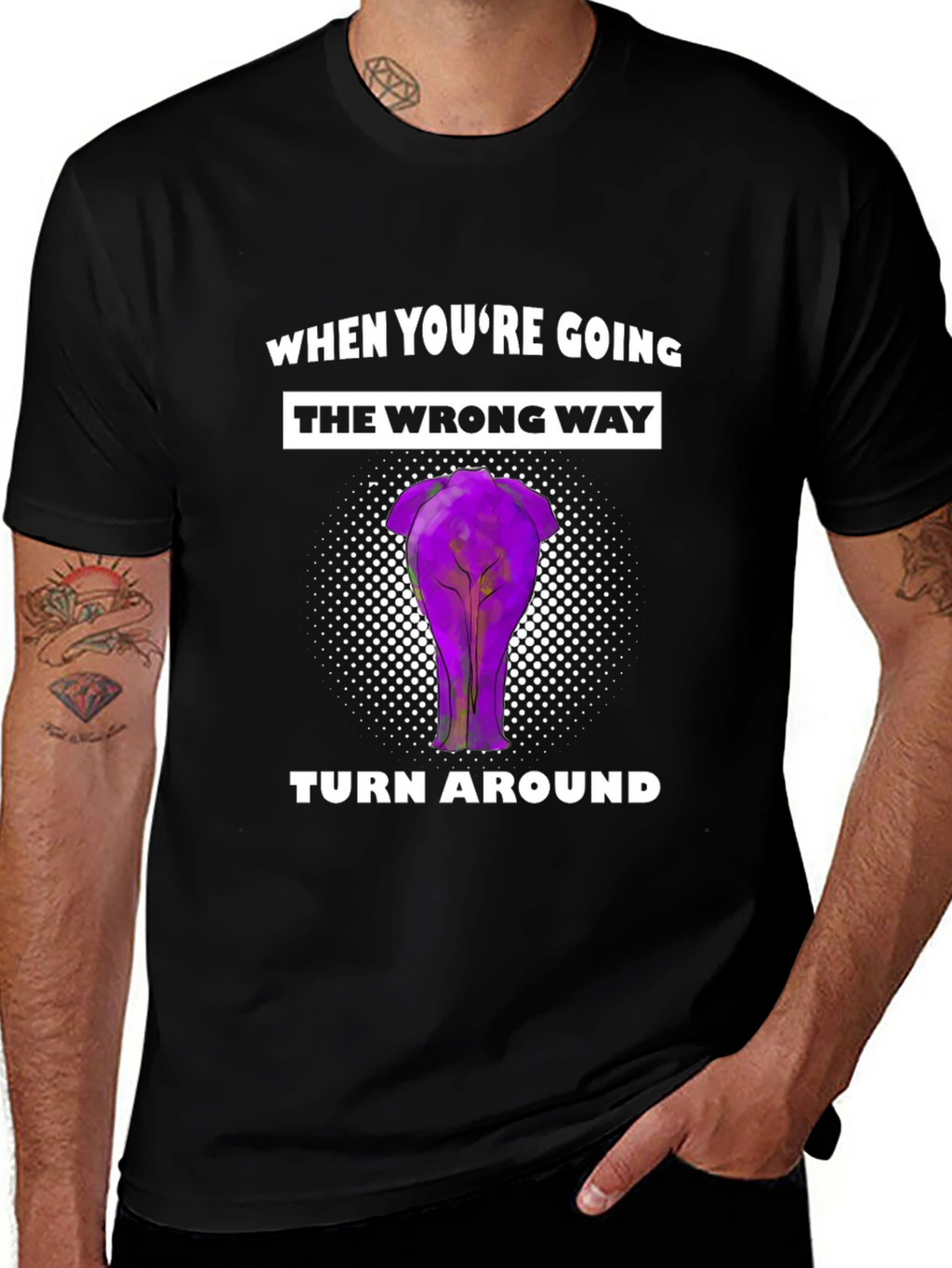Funny Elephant Backside T-Shirt - Turn Around