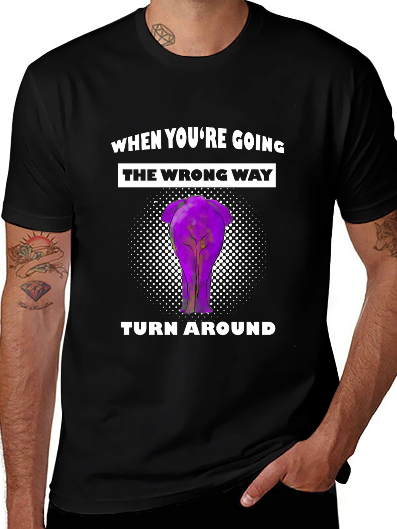 Funny Elephant Backside T-Shirt - Turn Around