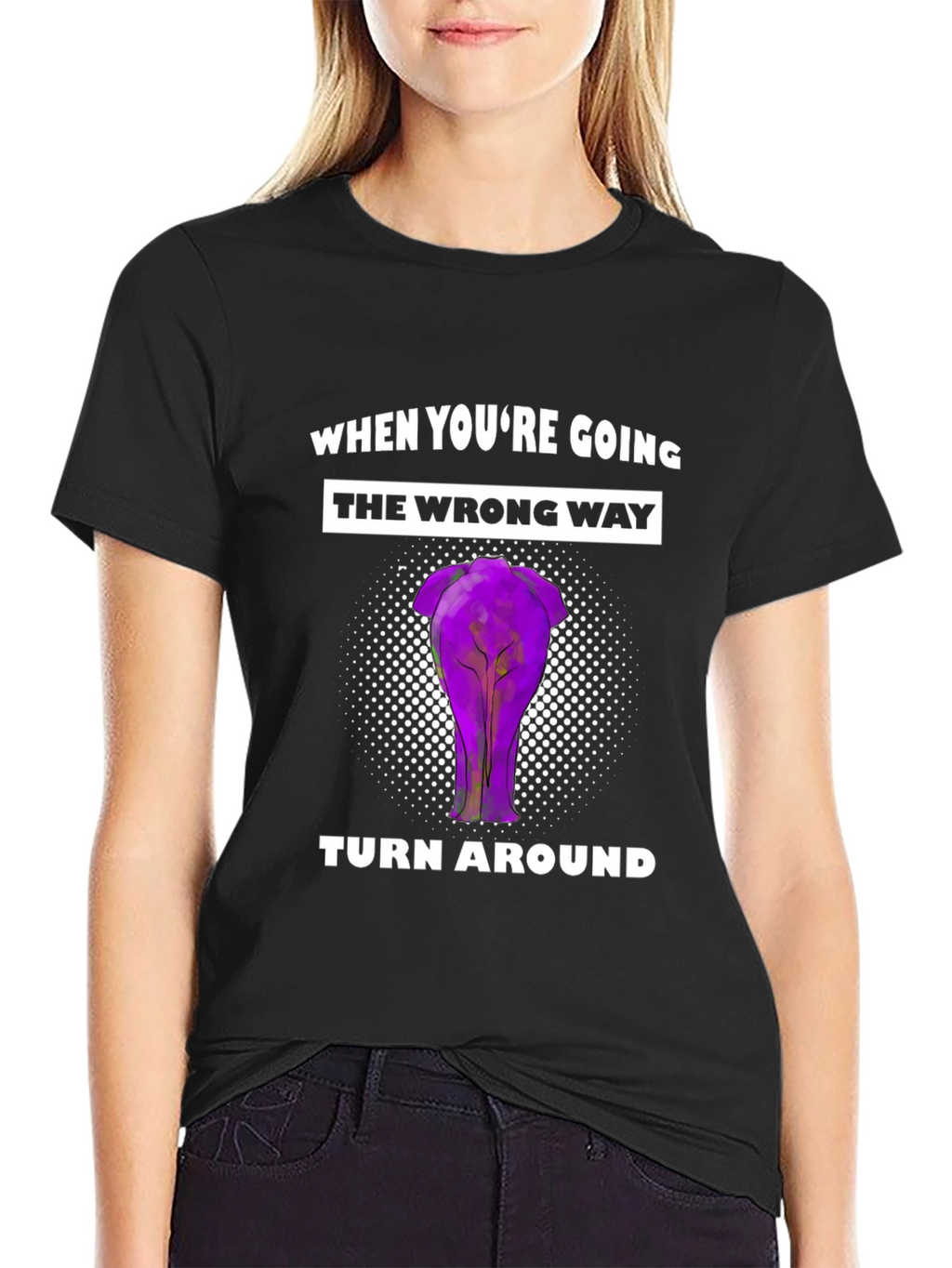 Funny Elephant Backside T-Shirt - Turn Around