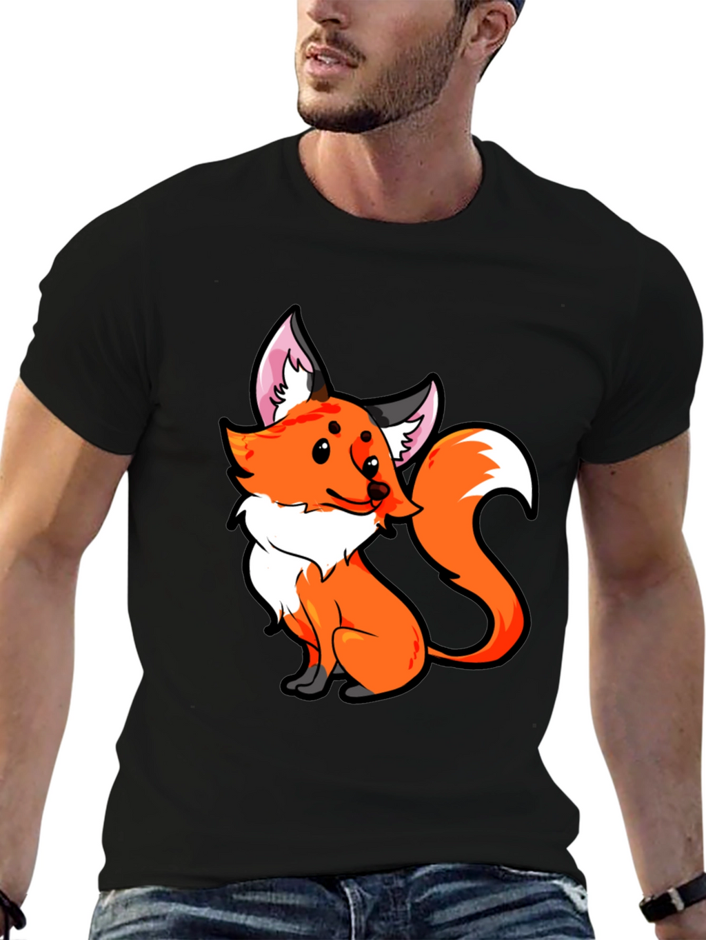 Fox Graphic Tee - Cute Cartoon Animal T-Shirt