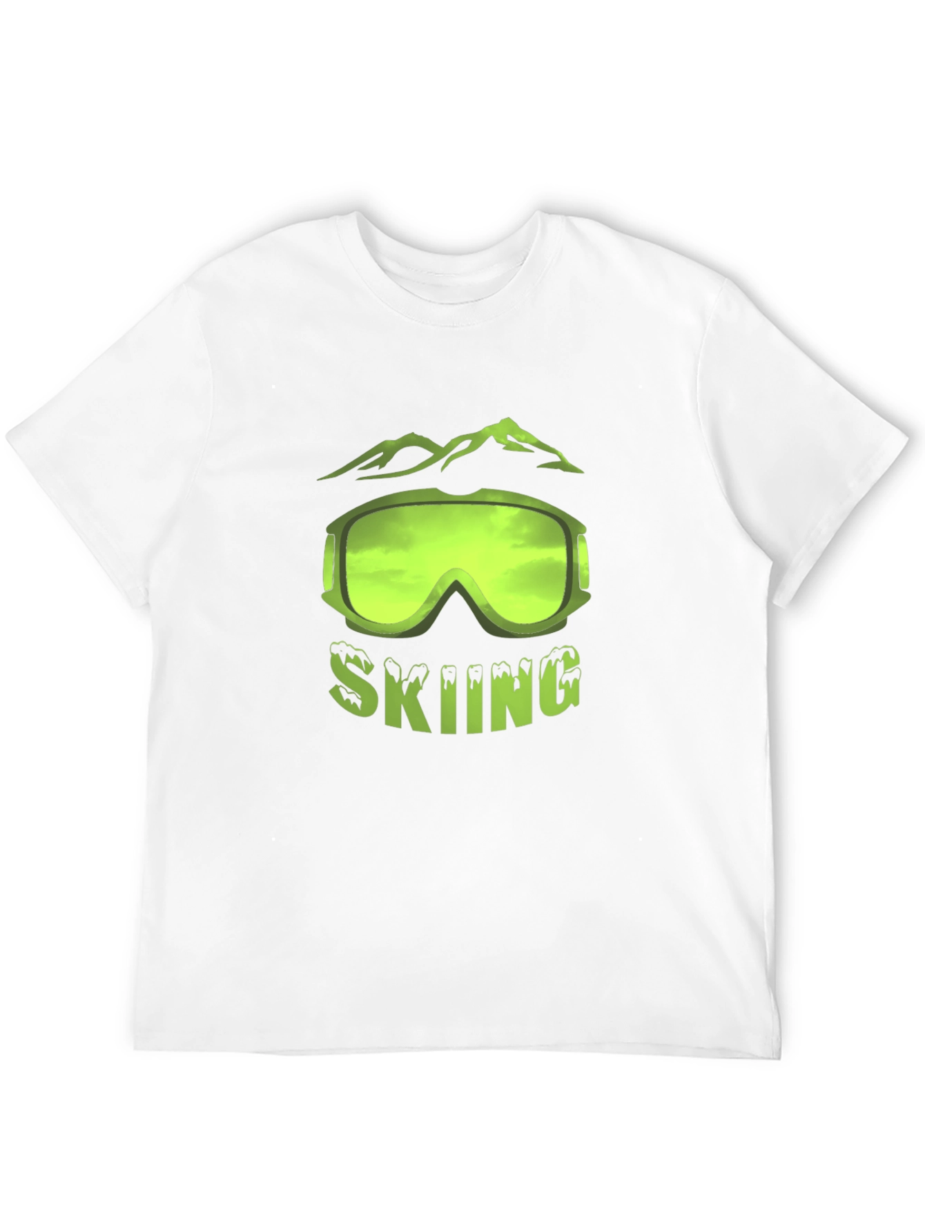 Skiing Graphic T-Shirt - Black Short Sleeve Tee