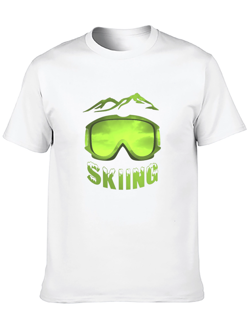 Skiing Graphic T-Shirt - Black Short Sleeve Tee