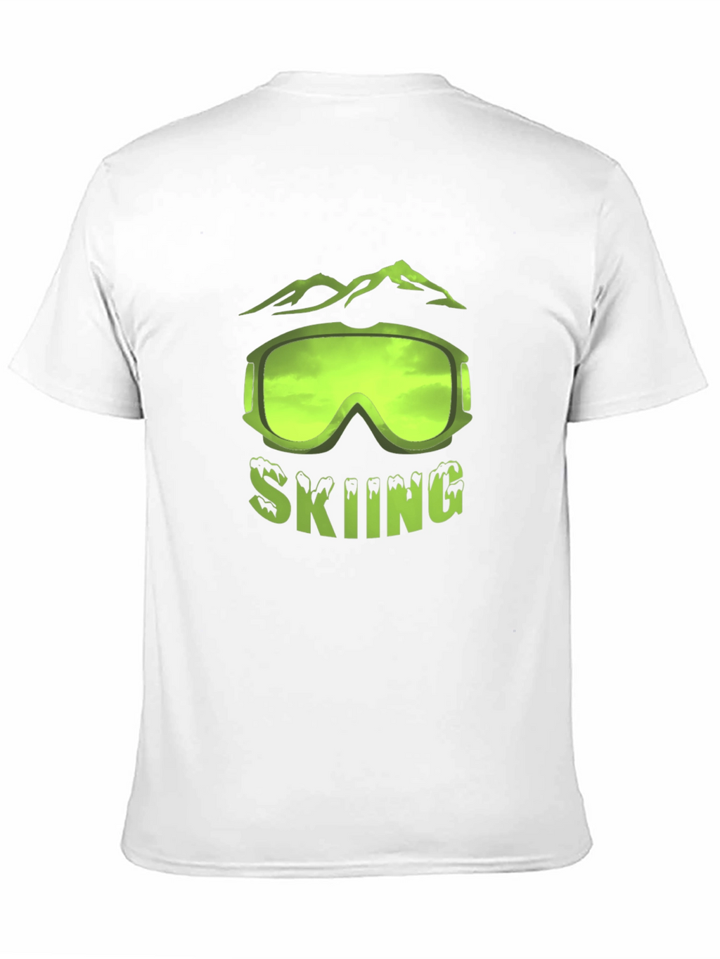 Skiing Graphic T-Shirt - Black Short Sleeve Tee