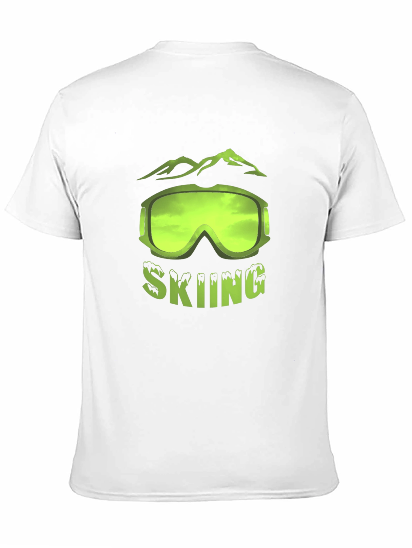 Skiing Graphic T-Shirt - Black Short Sleeve Tee