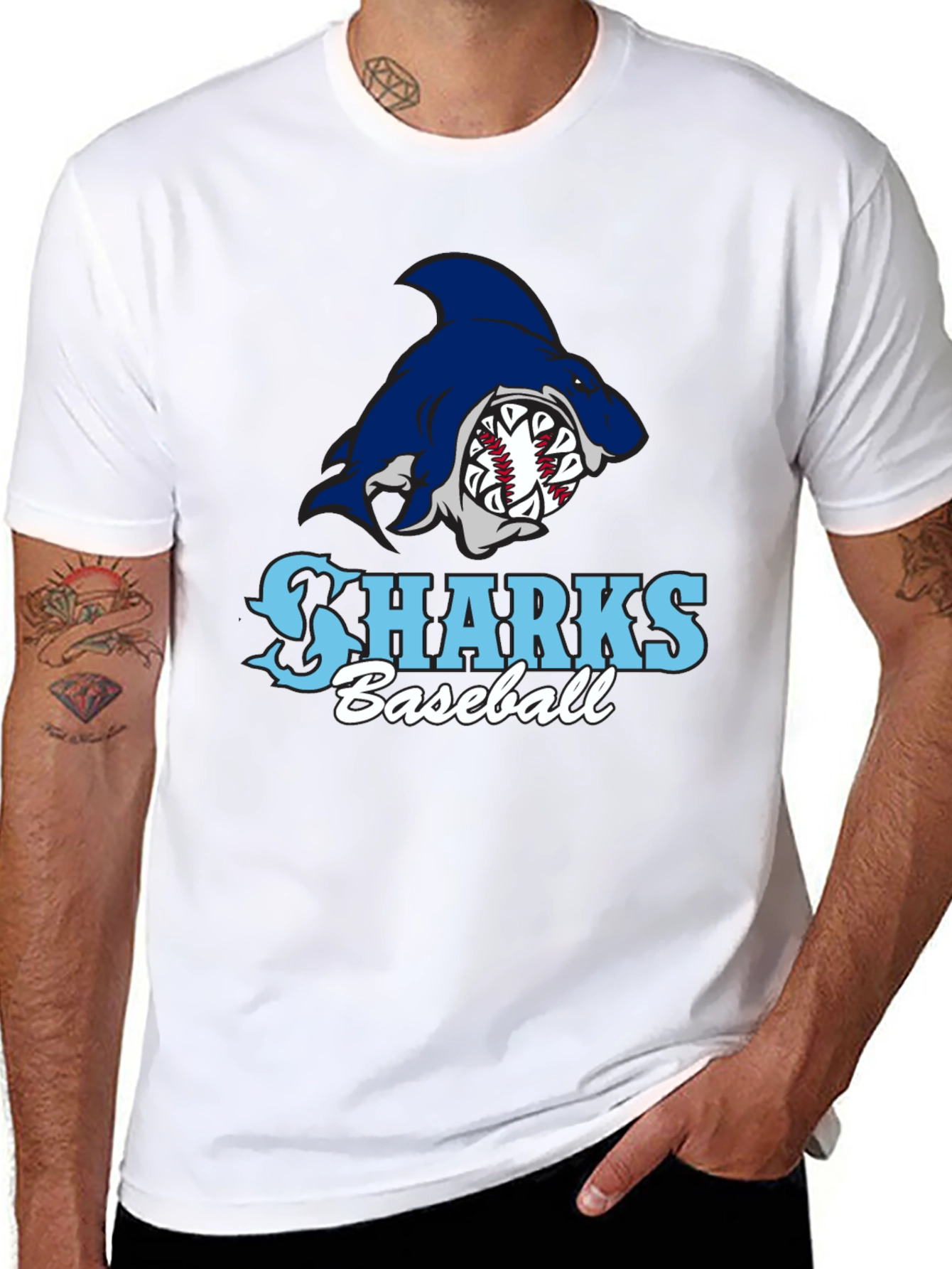 Sharks Baseball Black T-Shirt