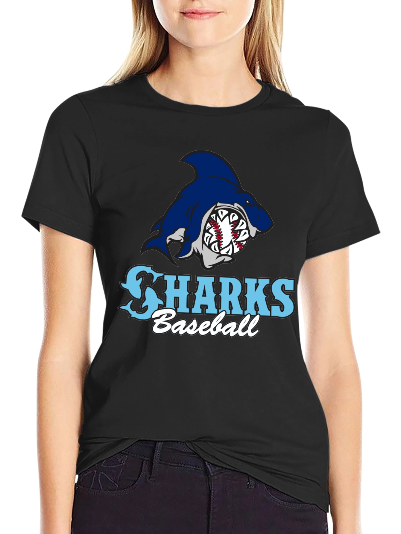 Sharks Baseball Black T-Shirt