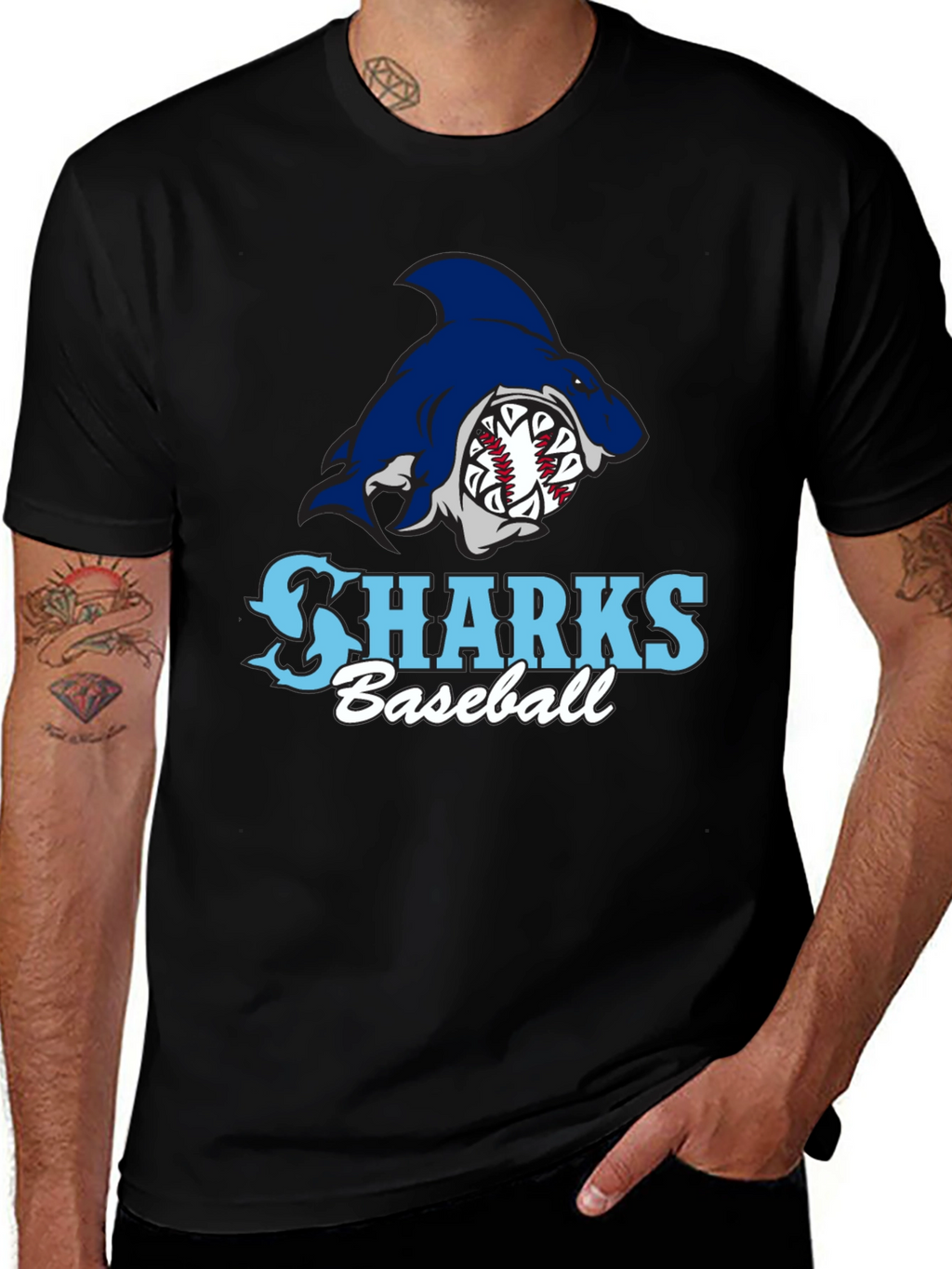 Sharks Baseball Black T-Shirt