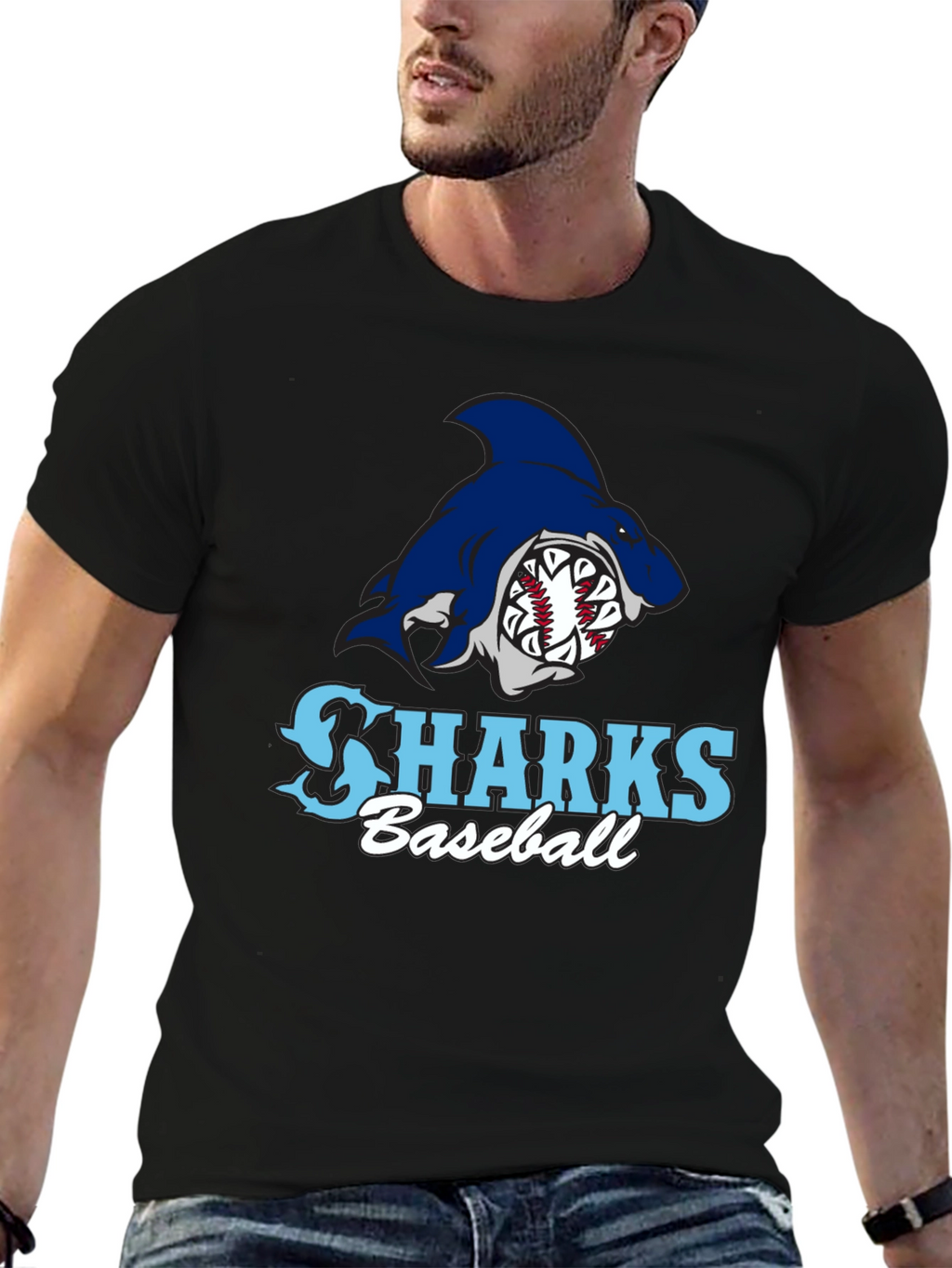 Sharks Baseball Black T-Shirt
