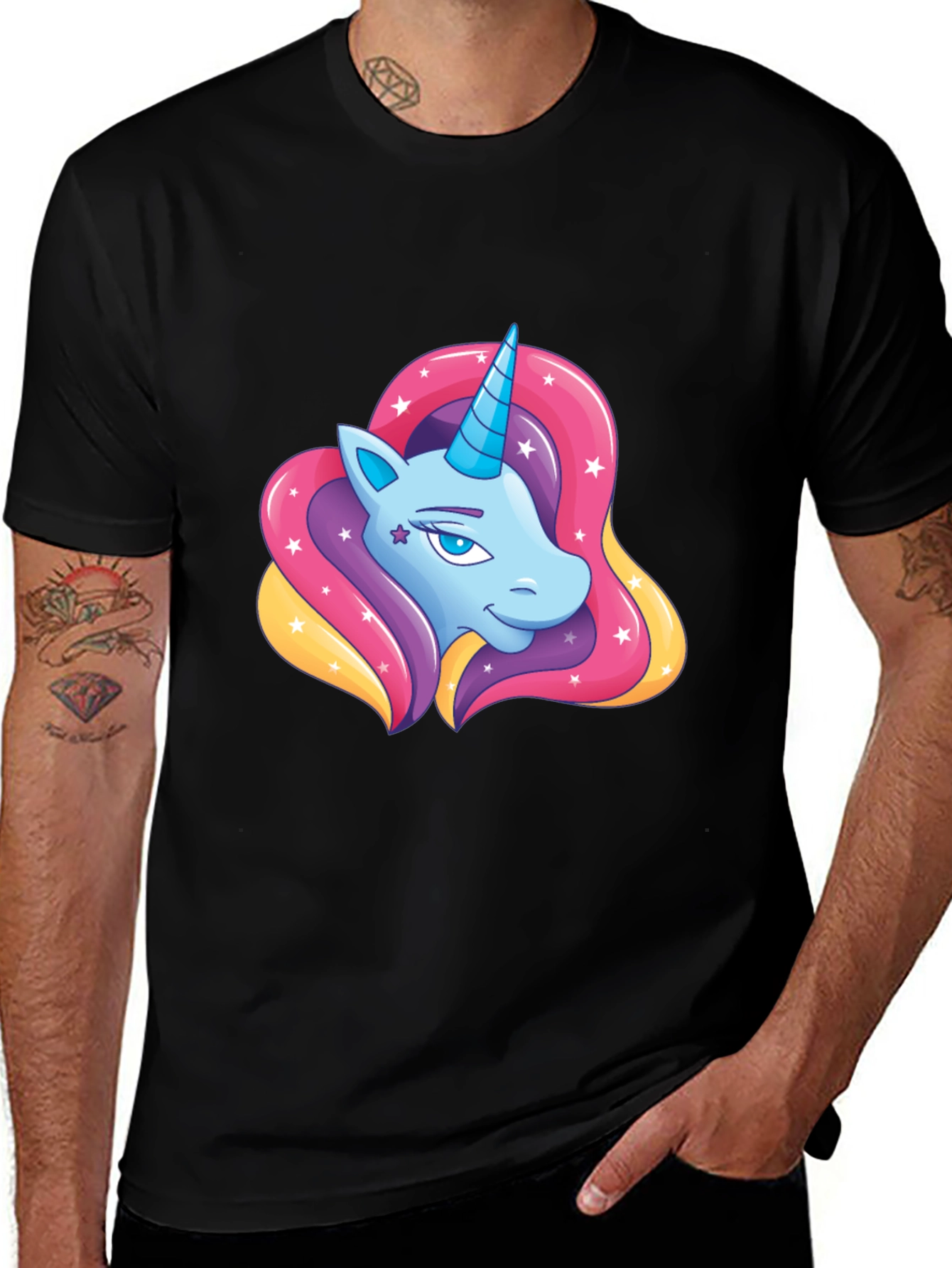 Unicorn Graphic Black T-Shirt