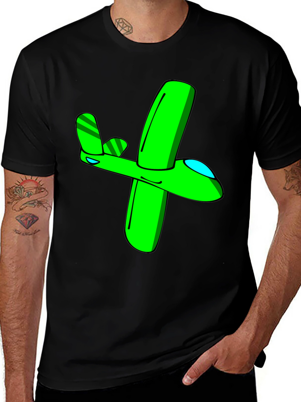 Green Airplane Graphic Tee