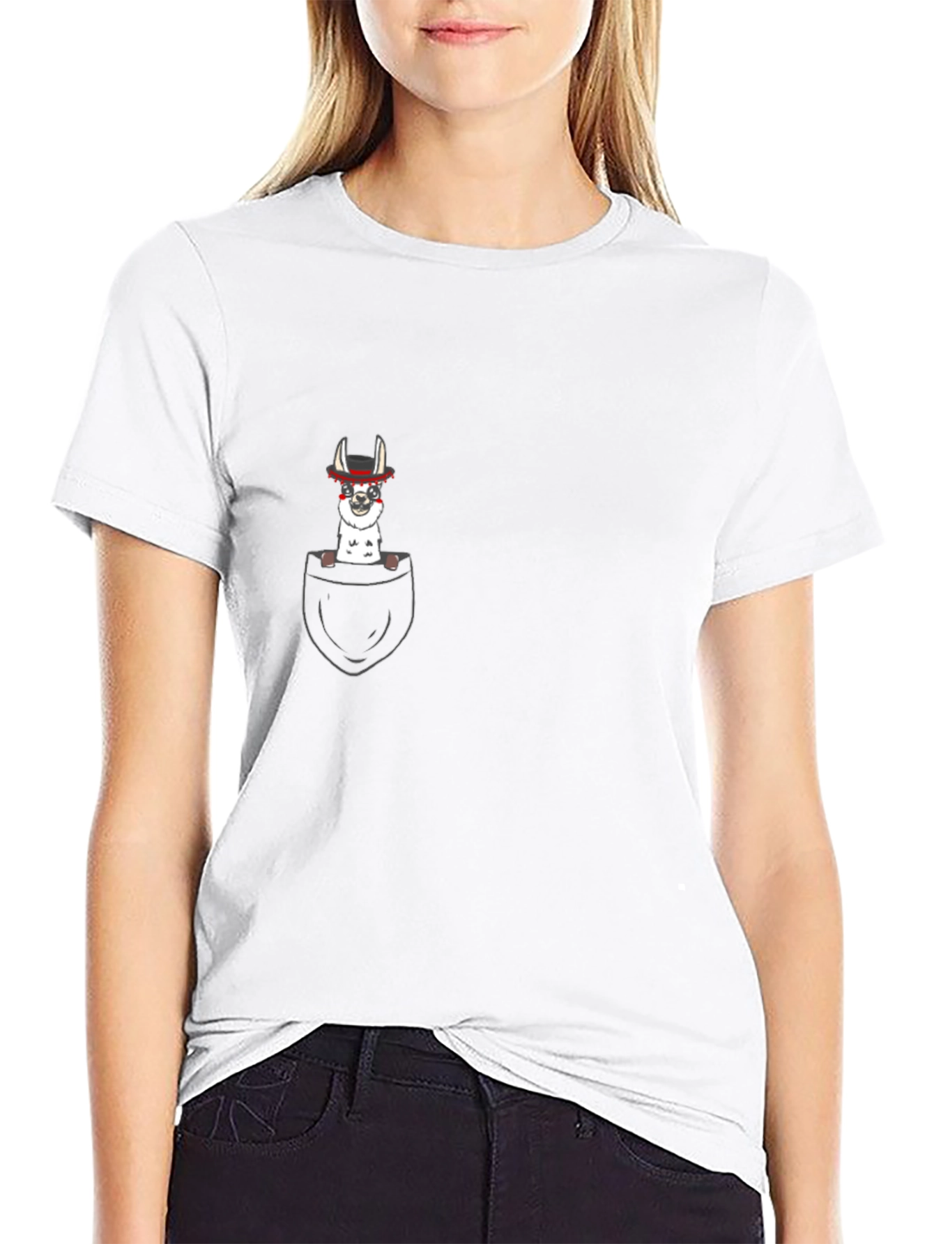 Pocket Llama T-Shirt - Funny Animal Tee