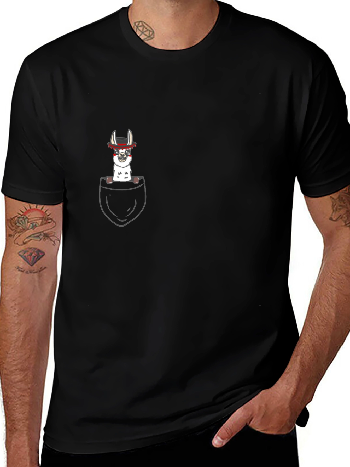 Pocket Llama T-Shirt - Funny Animal Tee