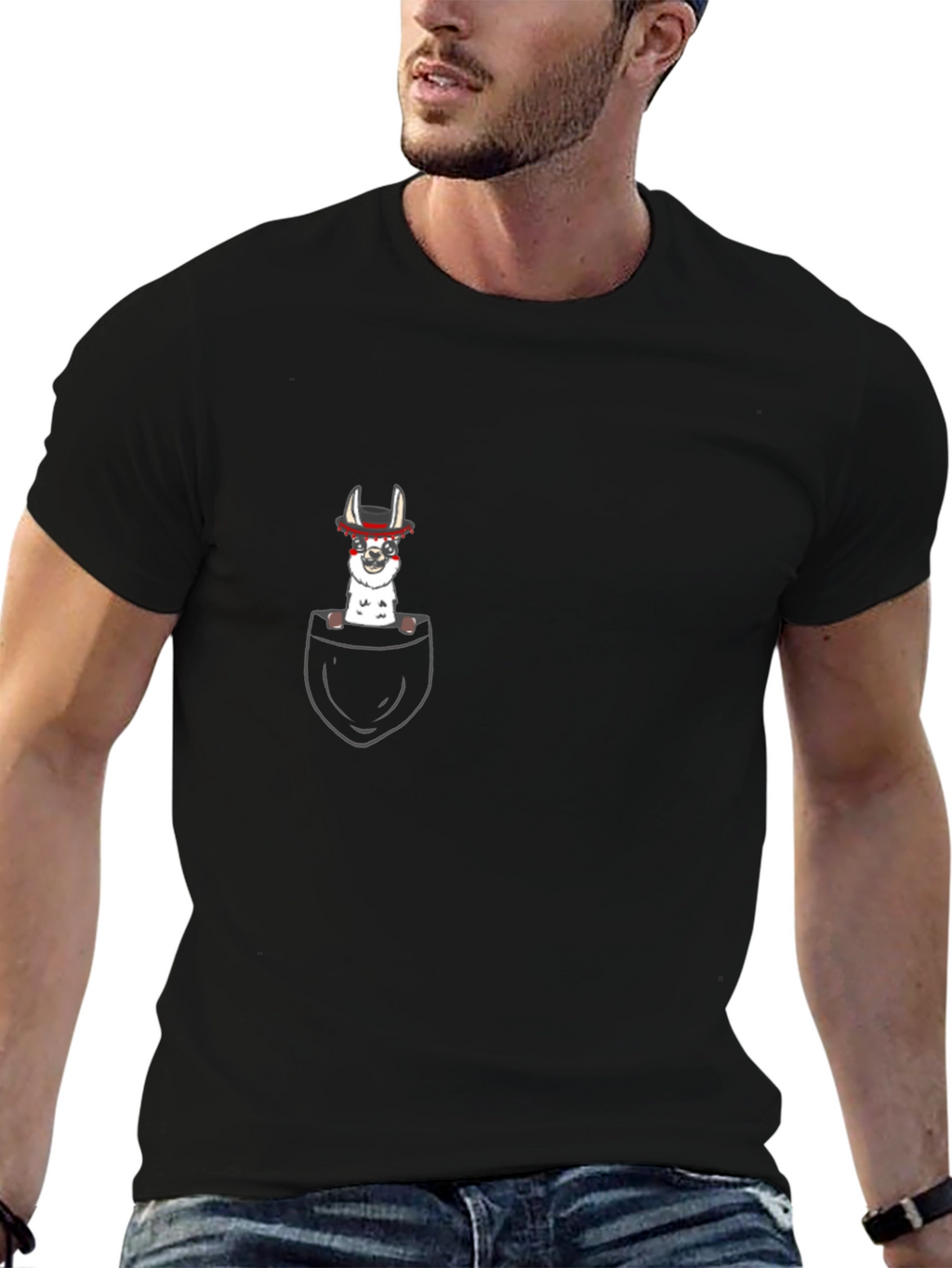 Pocket Llama T-Shirt - Funny Animal Tee