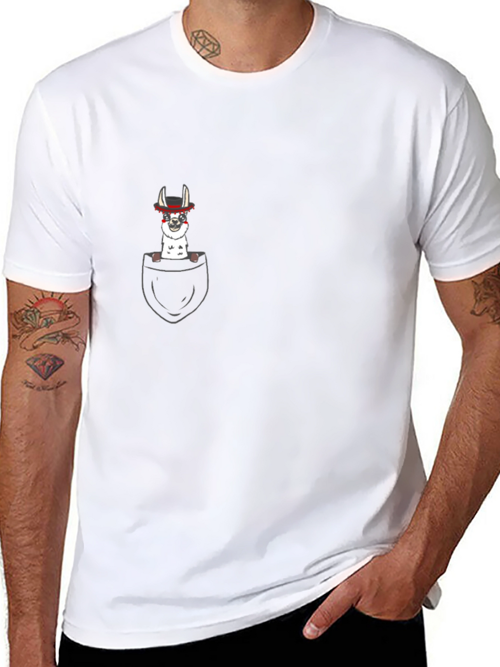 Pocket Llama T-Shirt - Funny Animal Tee