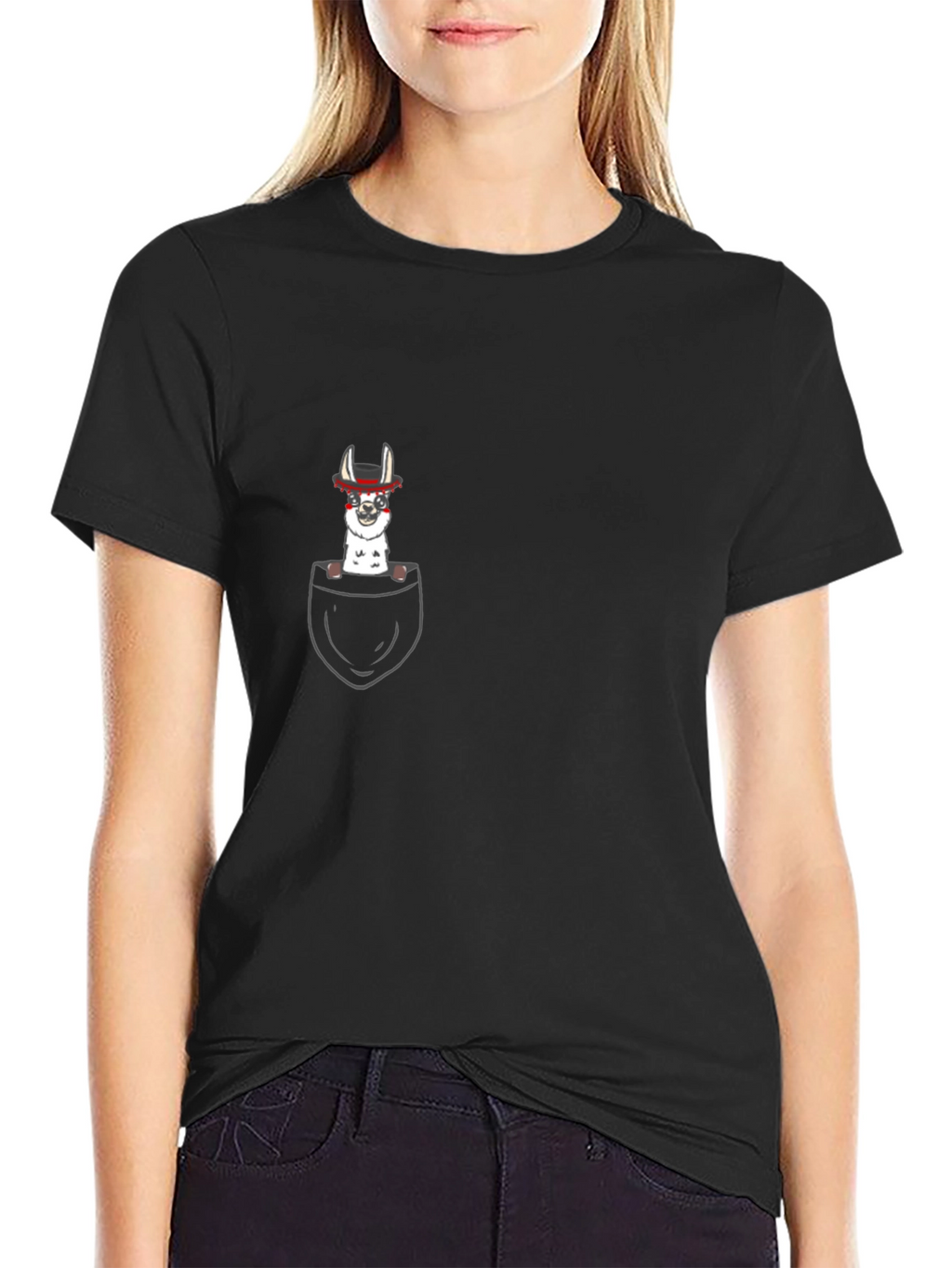 Pocket Llama T-Shirt - Funny Animal Tee