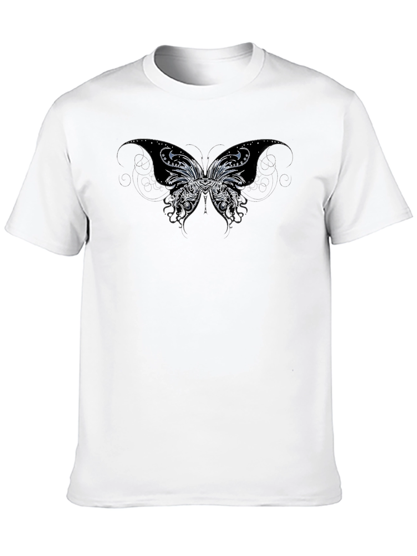Butterfly Graphic T-Shirt - Black Casual Tee
