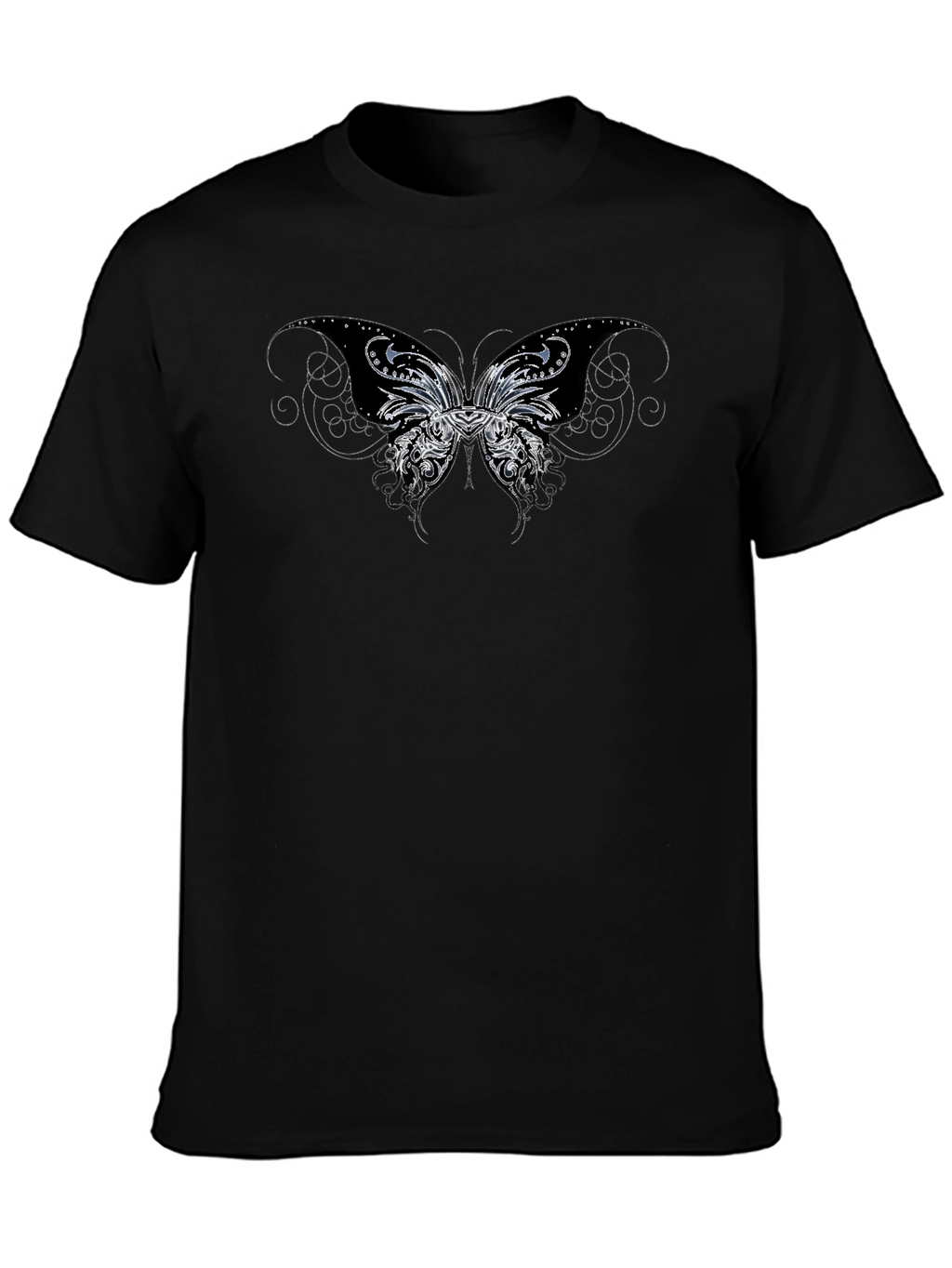 Butterfly Graphic T-Shirt - Black Casual Tee