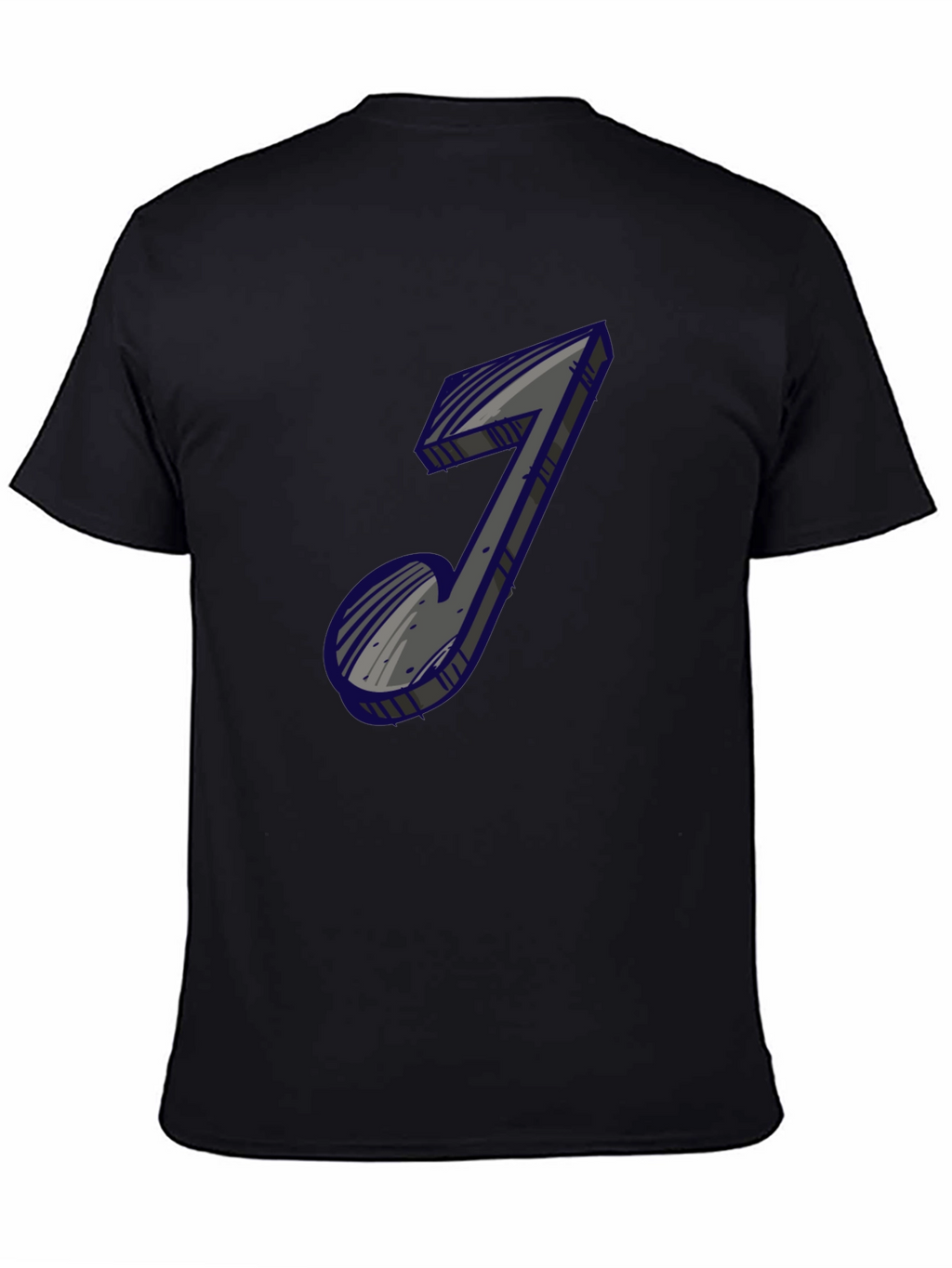 Mens Black Graphic Tee - Music Note Design