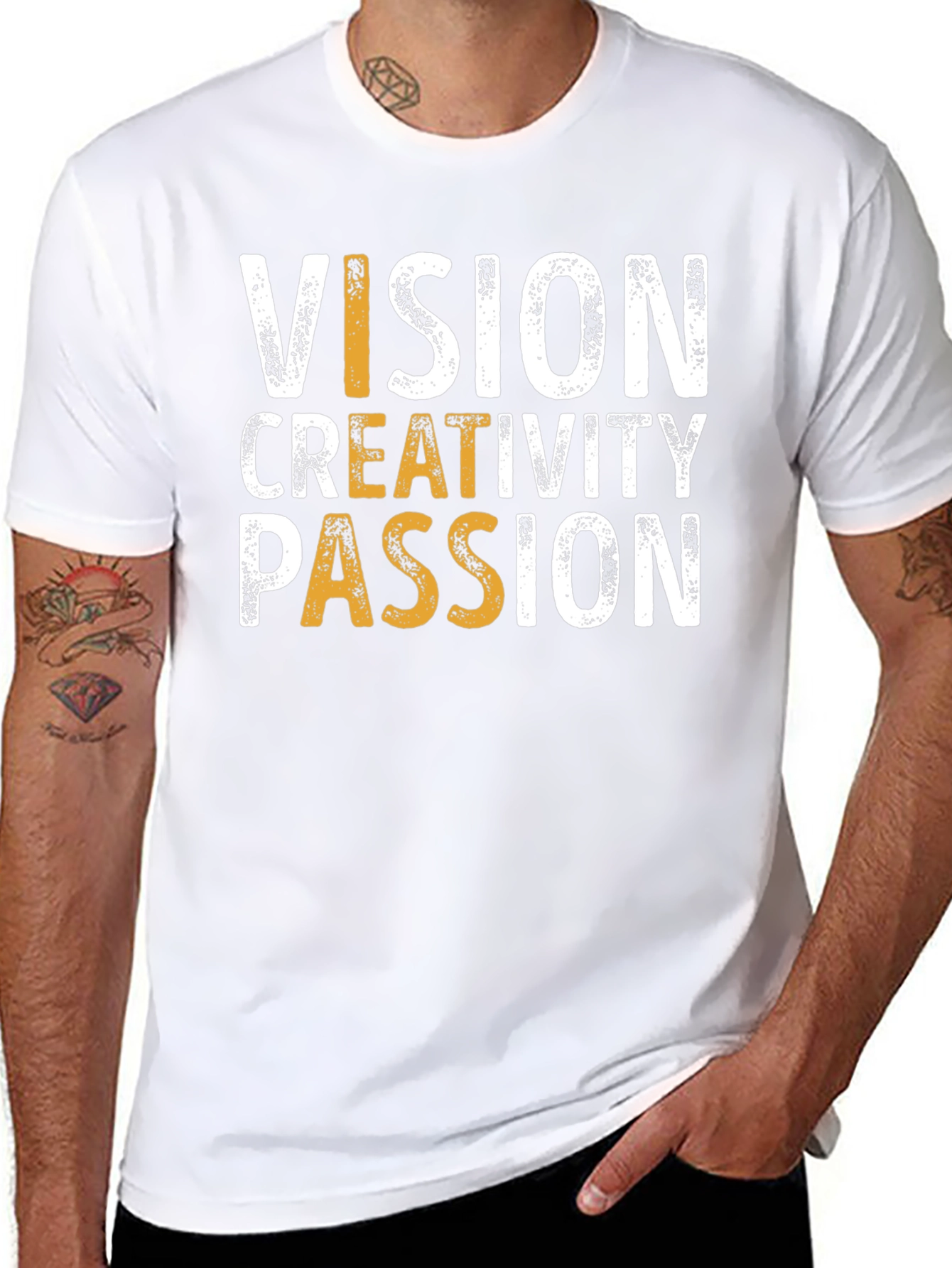 Vision Creativity Passion T-Shirt - Black Graphic Tee