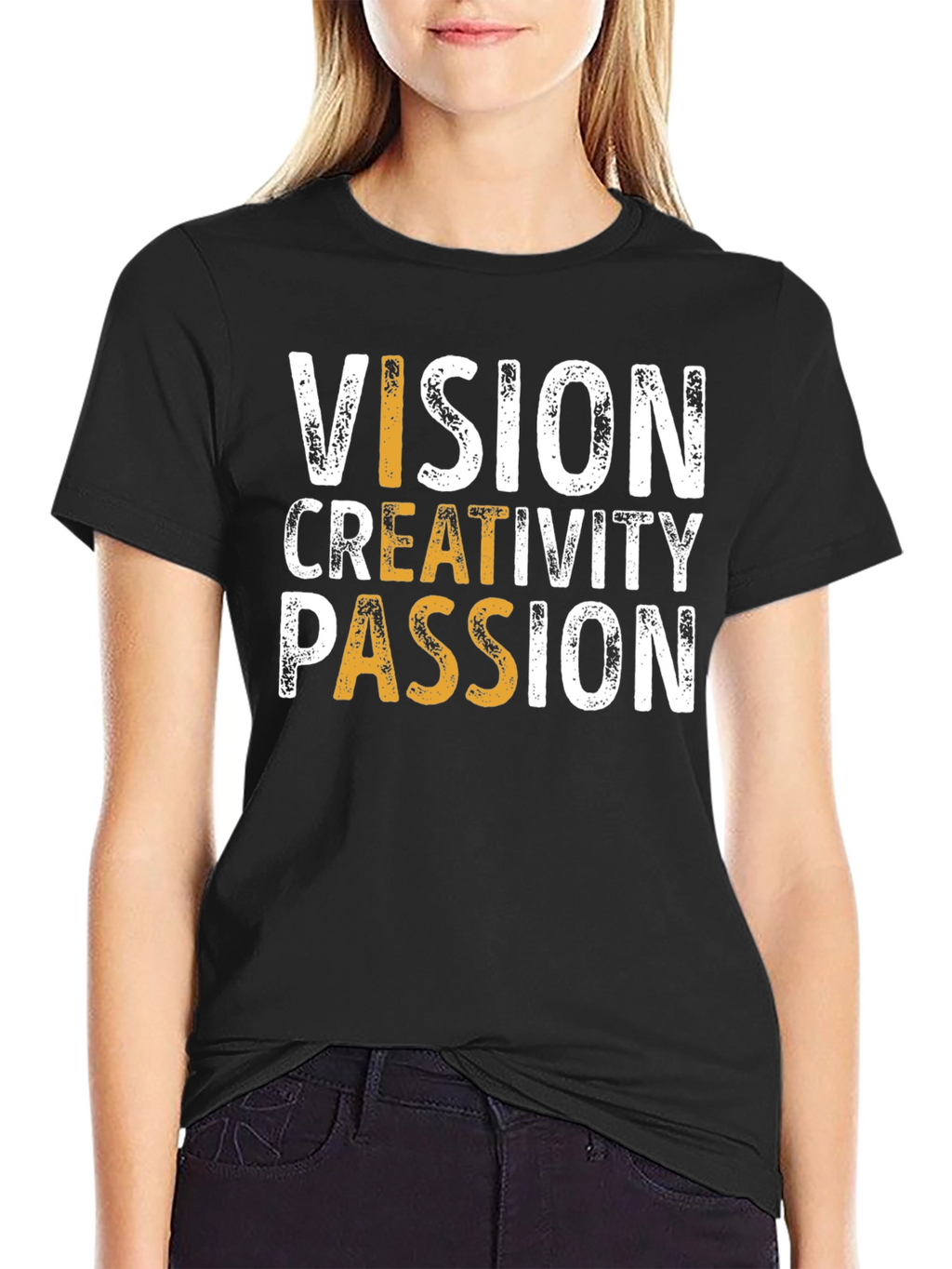 Vision Creativity Passion T-Shirt - Black Graphic Tee