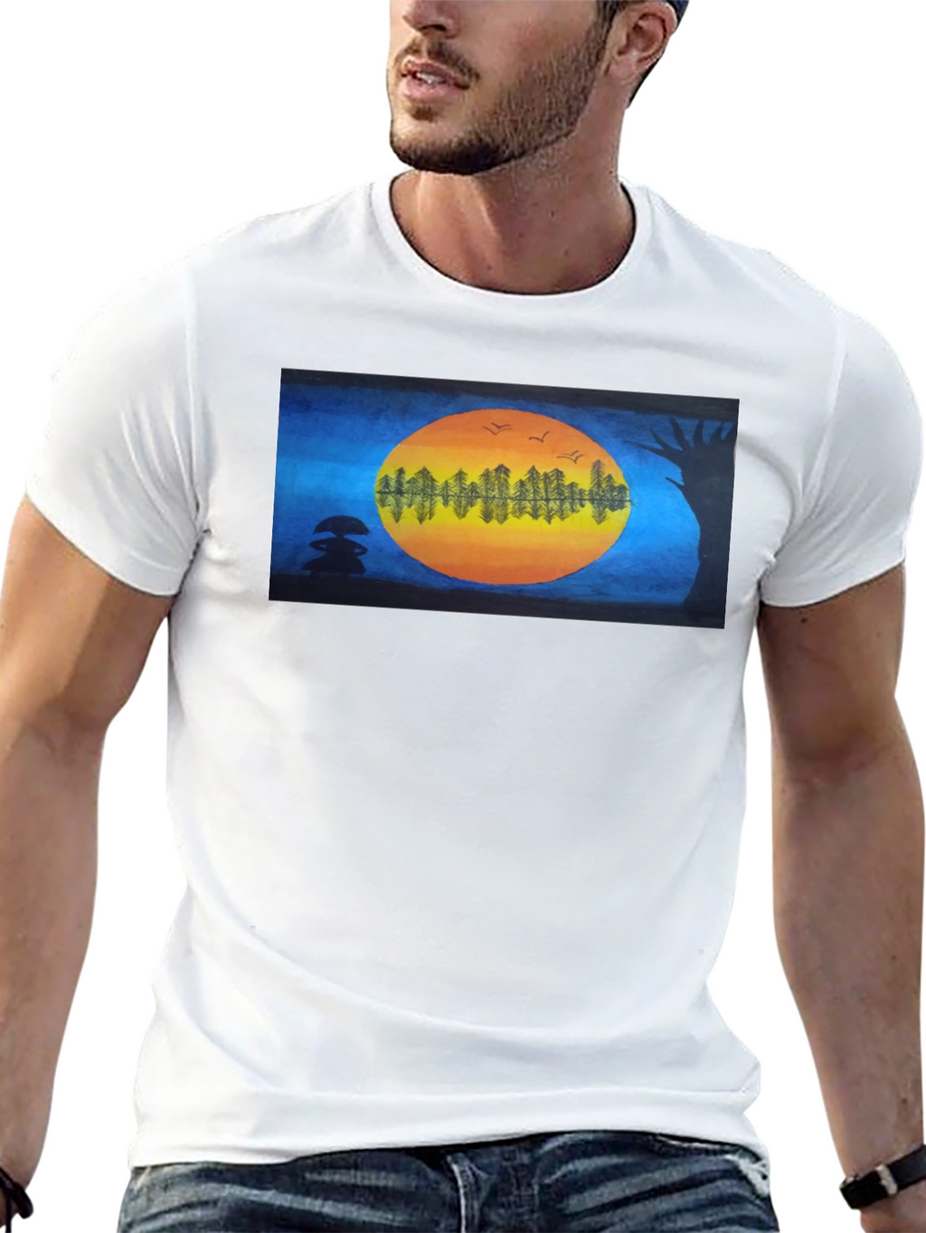 Natures Reflection Black T-Shirt