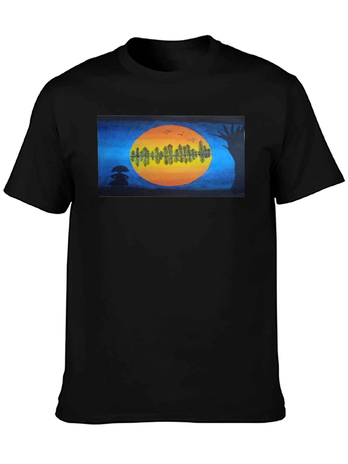 Natures Reflection Black T-Shirt