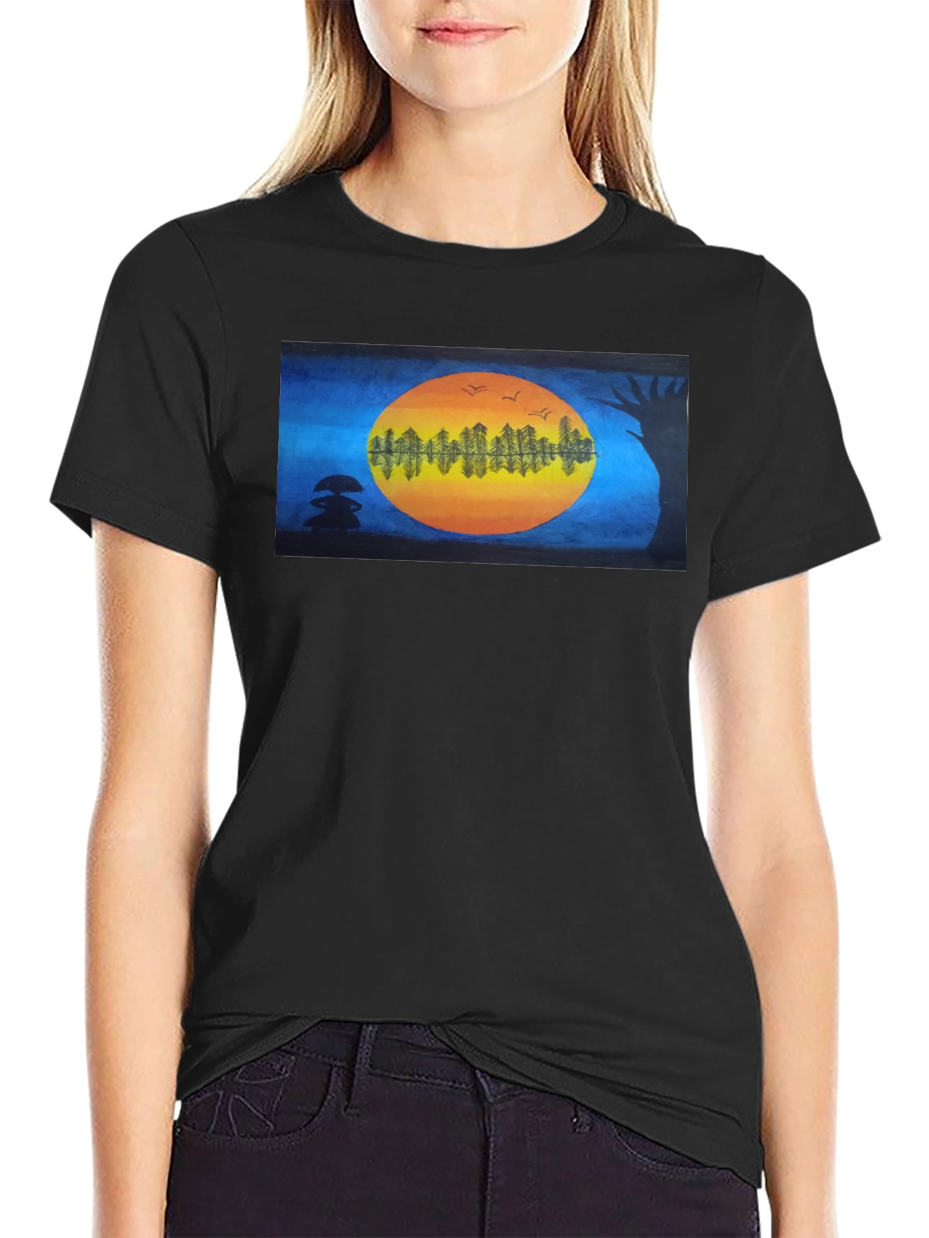 Natures Reflection Black T-Shirt