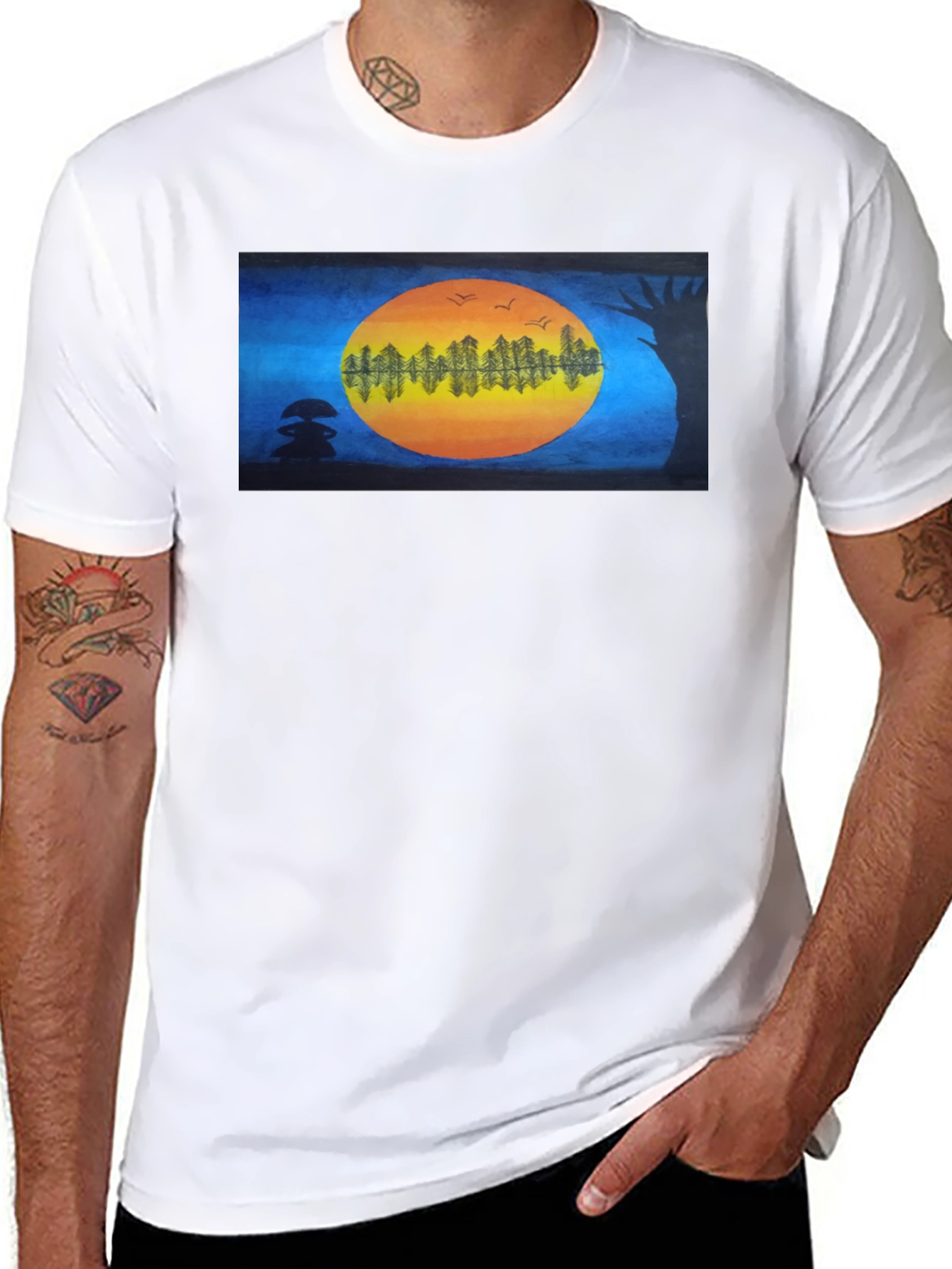 Natures Reflection Black T-Shirt