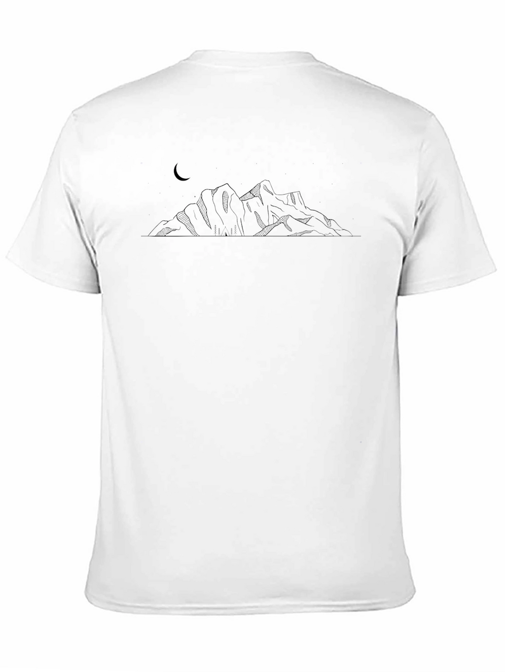 Mountainscape Tee - Minimalist Black T-Shirt