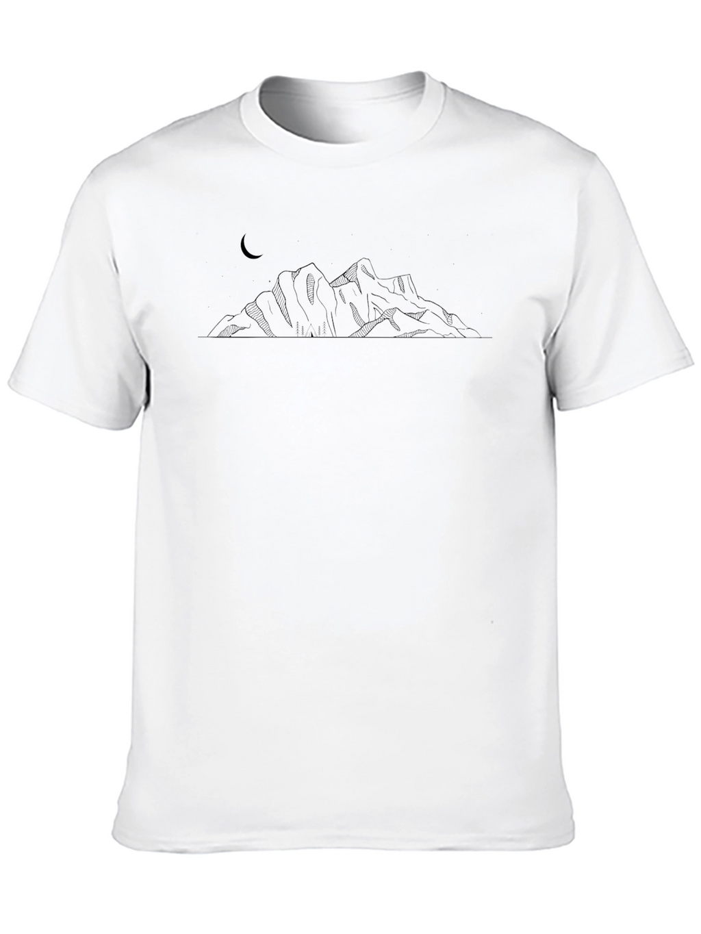 Mountainscape Tee - Minimalist Black T-Shirt