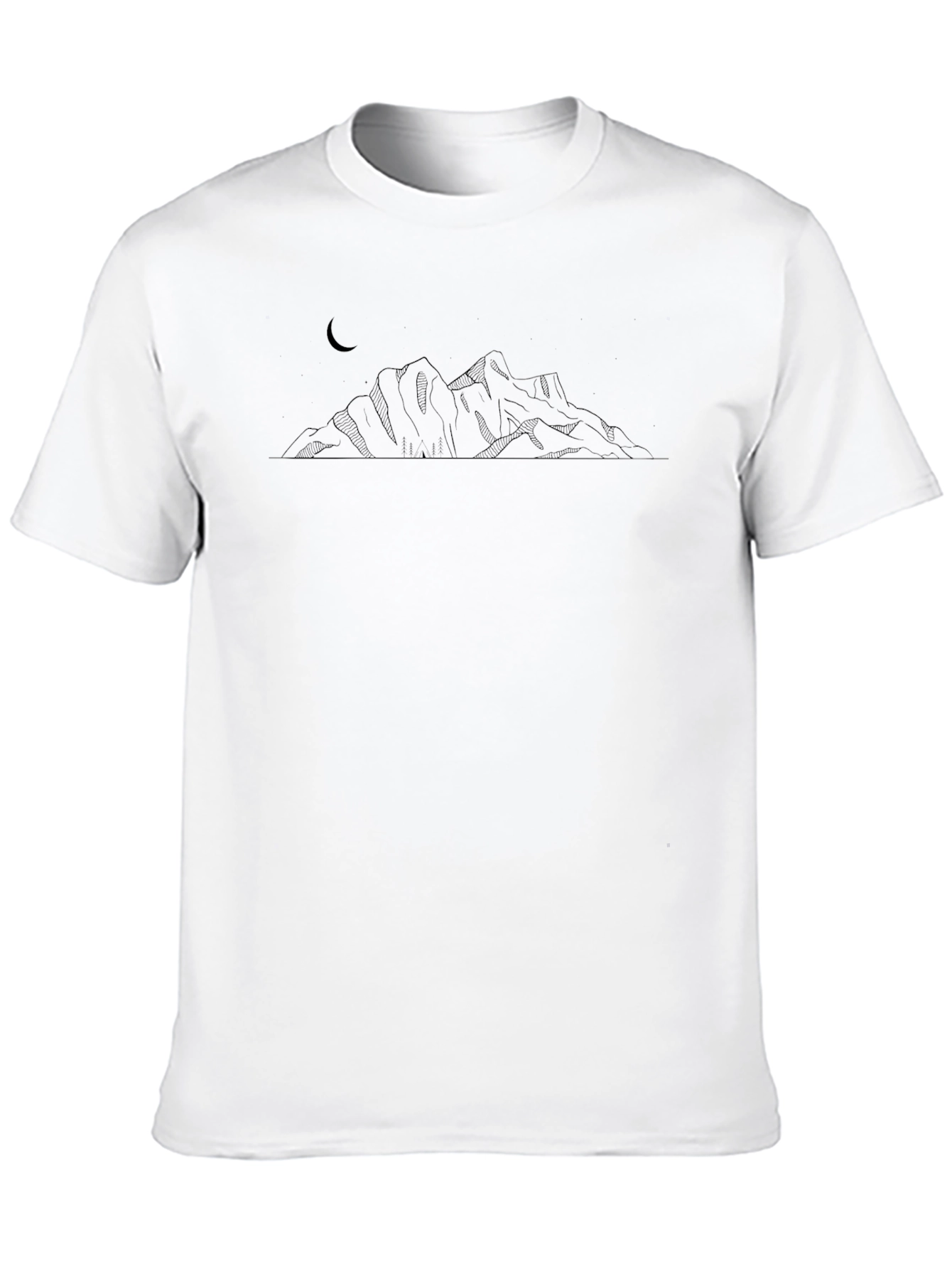 Mountainscape Tee - Minimalist Black T-Shirt