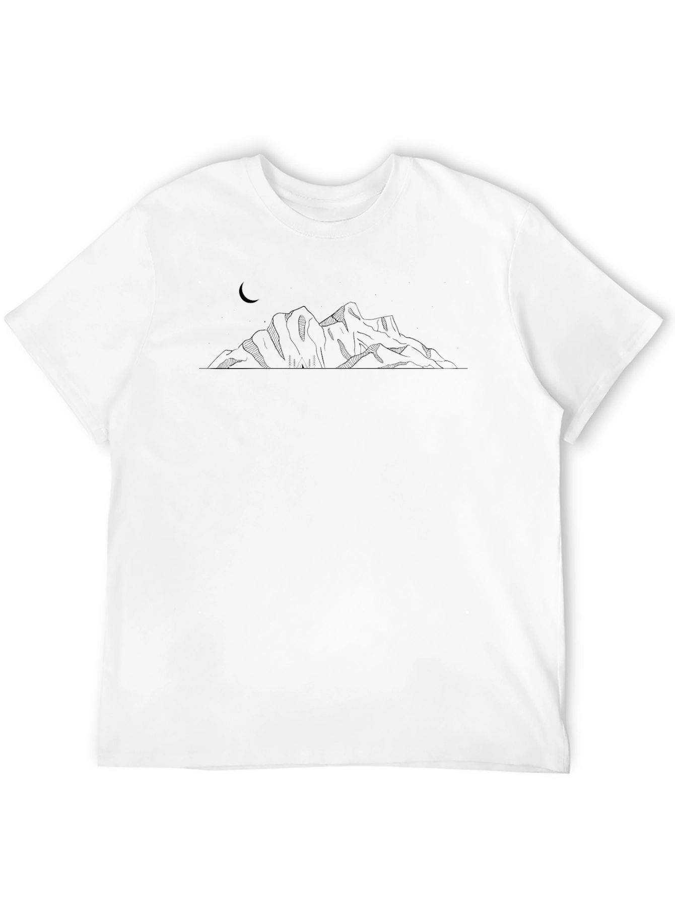 Mountainscape Tee - Minimalist Black T-Shirt