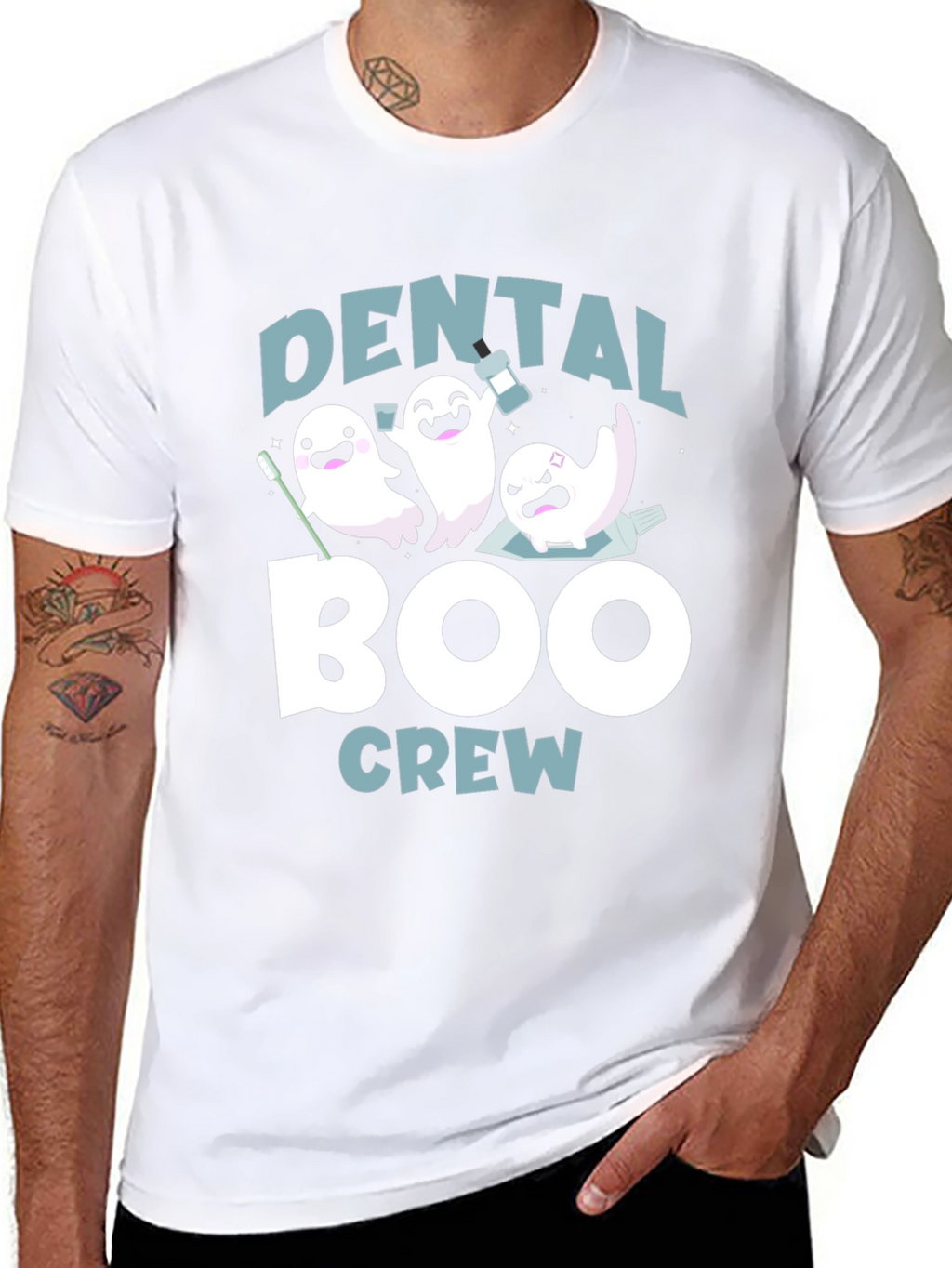 Dental Boo Crew T-Shirt Halloween Dentist Tee