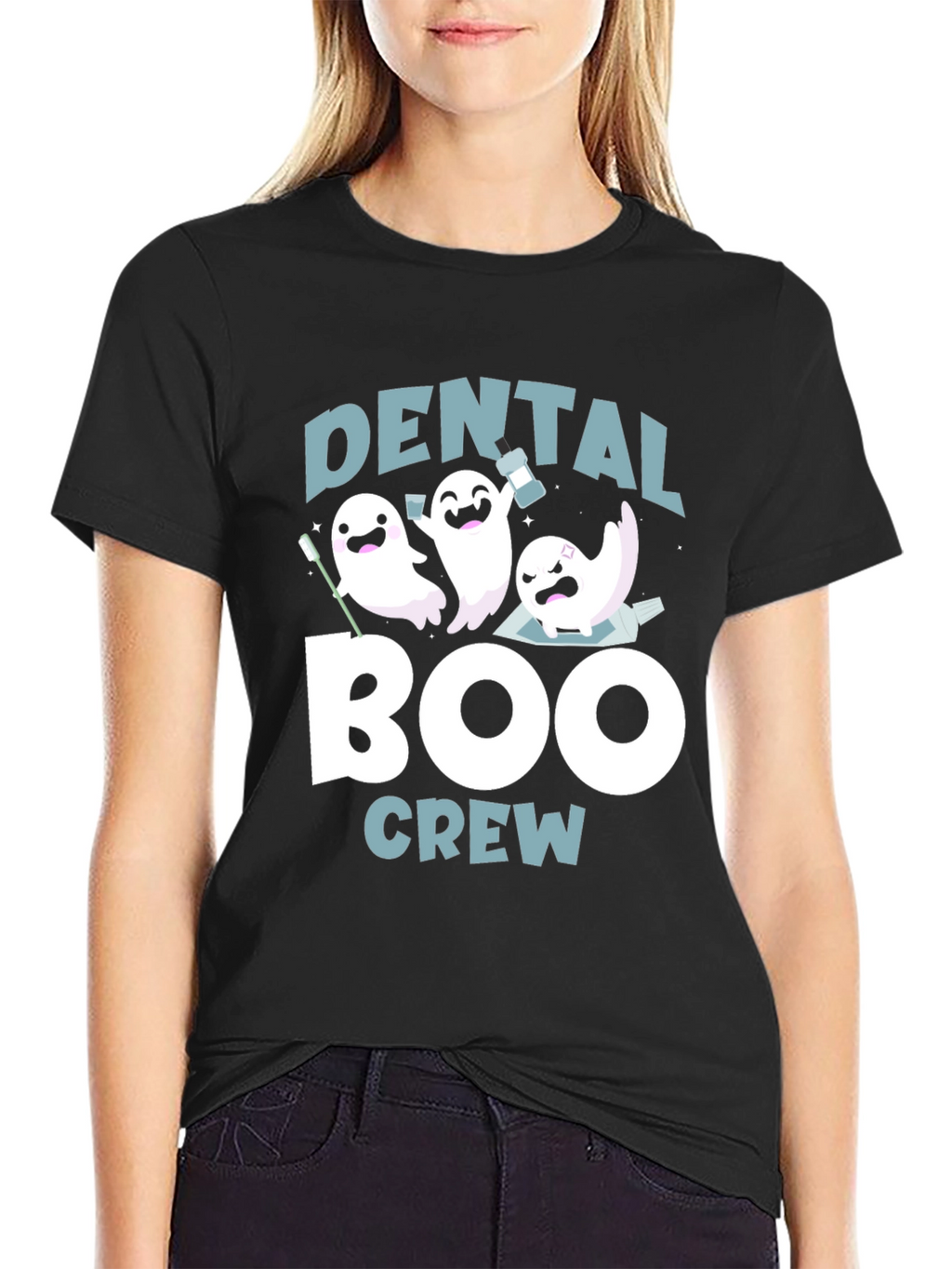 Dental Boo Crew T-Shirt Halloween Dentist Tee