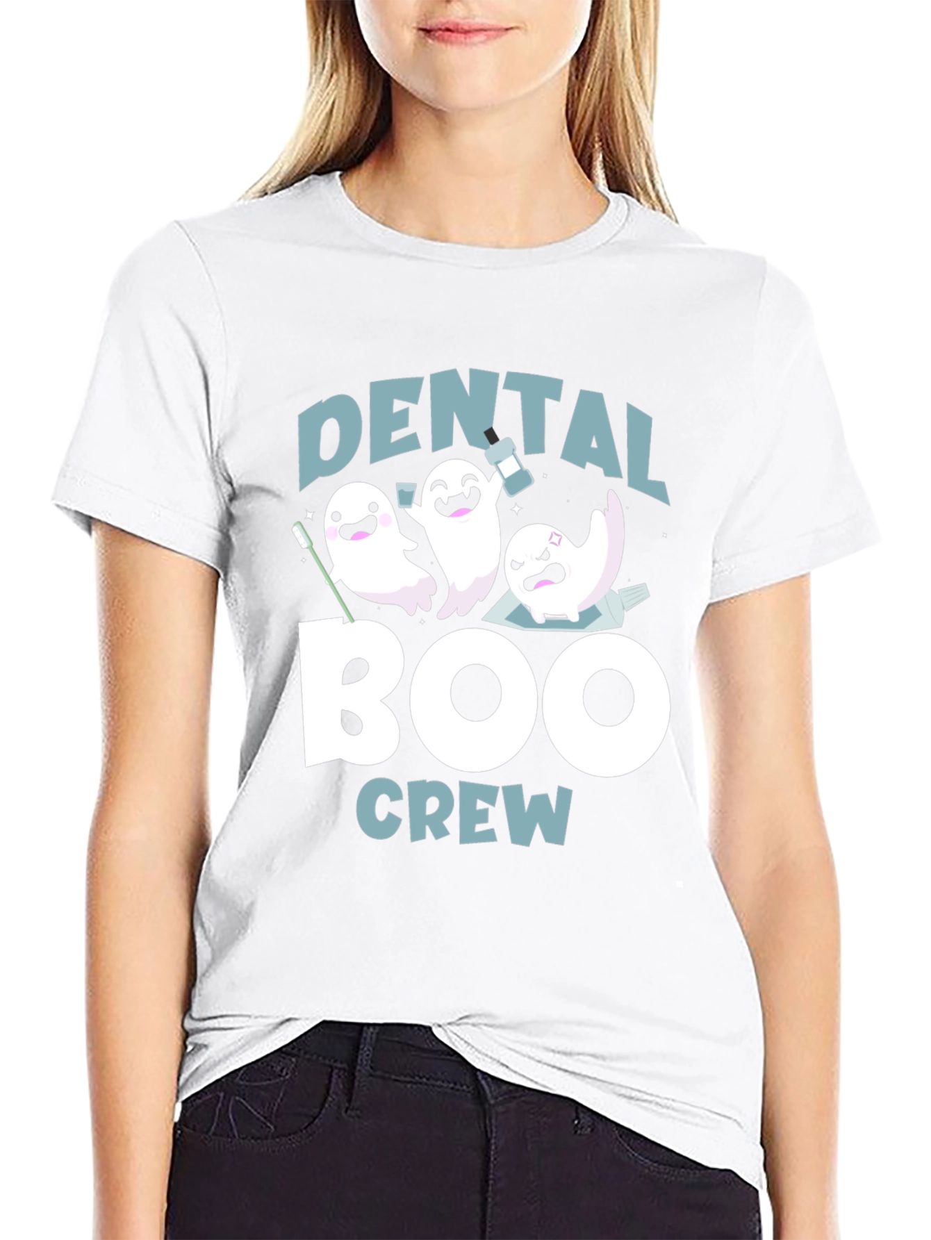 Dental Boo Crew T-Shirt Halloween Dentist Tee
