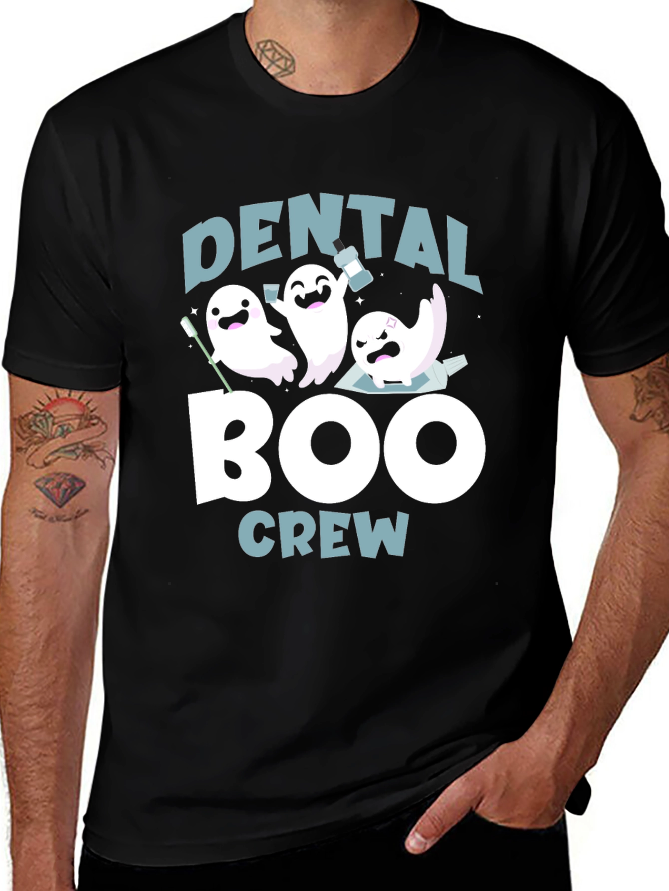 Dental Boo Crew T-Shirt Halloween Dentist Tee