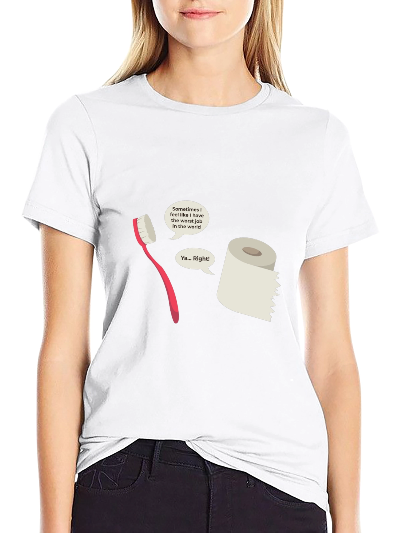 Humorous Toothbrush vs Toilet Paper T-Shirt