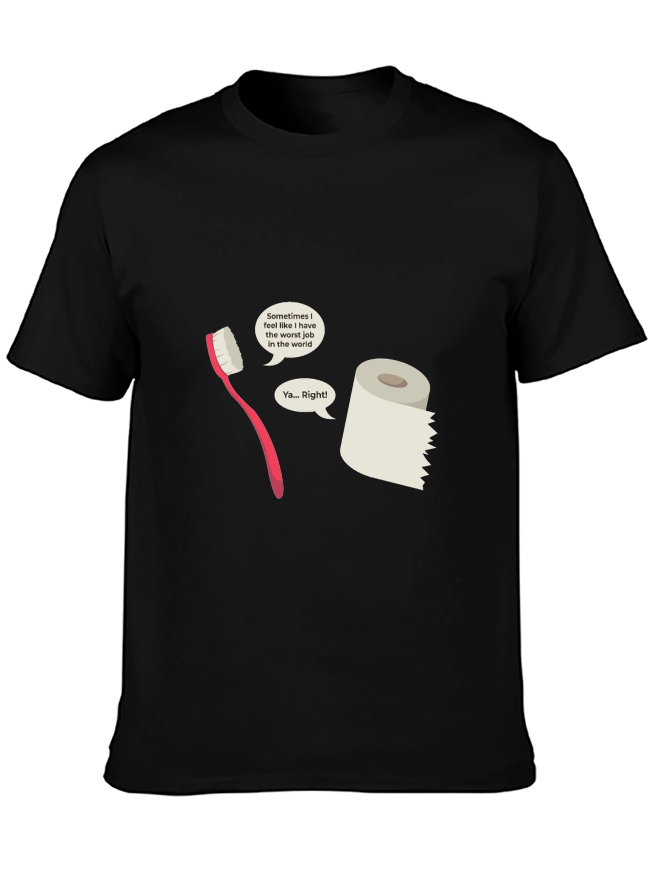 Humorous Toothbrush vs Toilet Paper T-Shirt