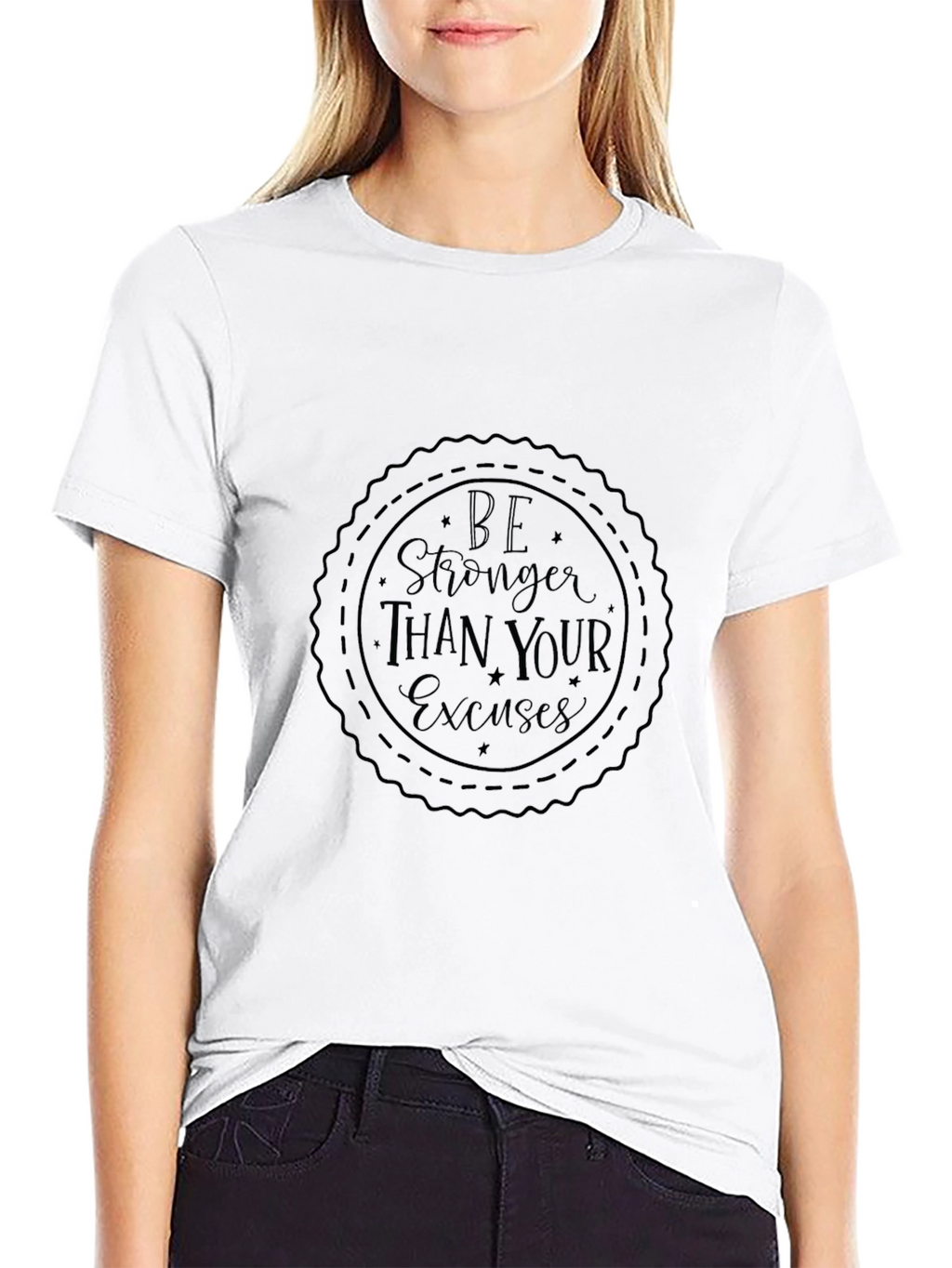 Motivational Black Tee: Be Stronger Than Your Excuses