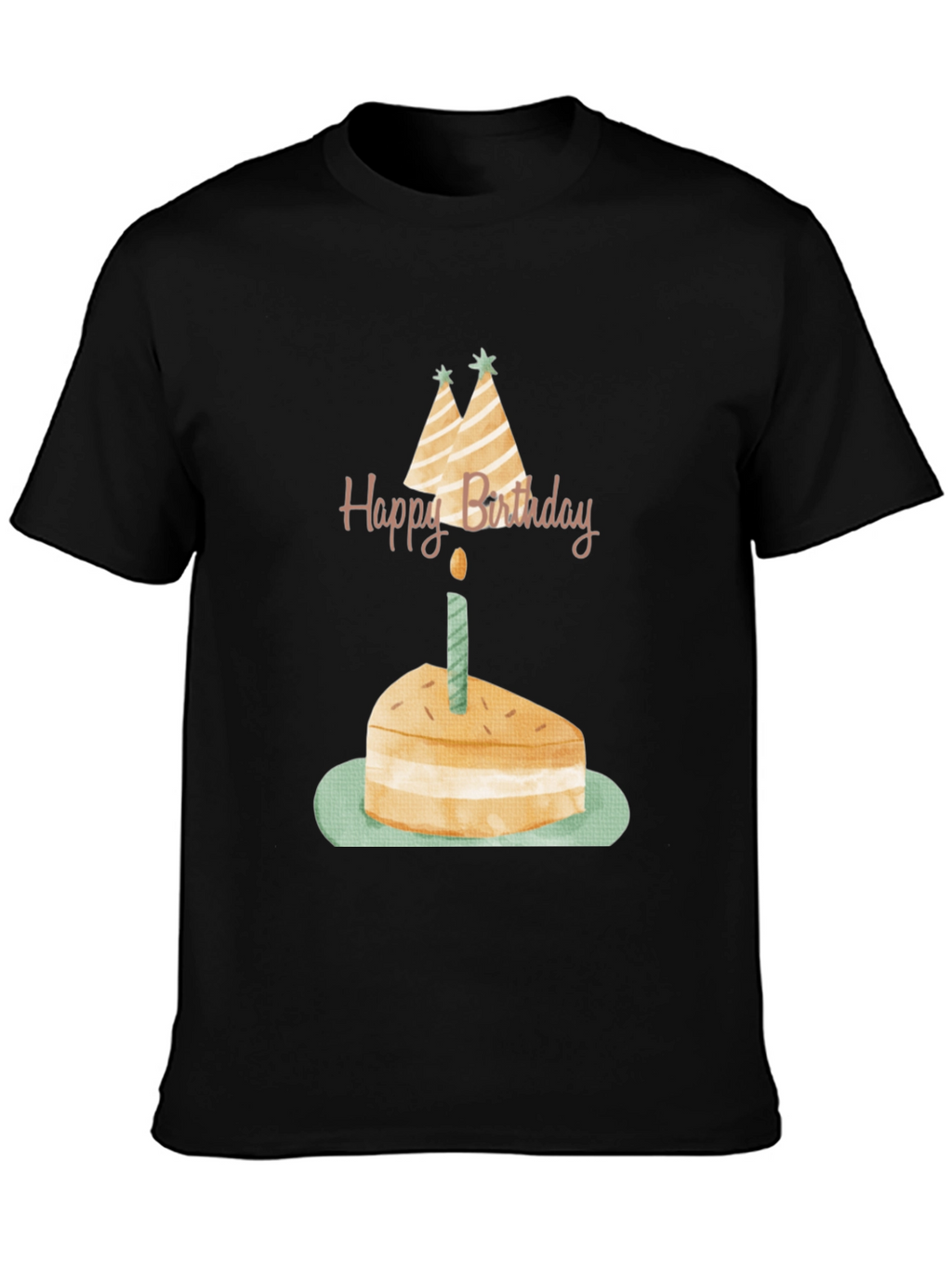 Birthday Cake Graphic Tee - Unisex Black T-Shirt