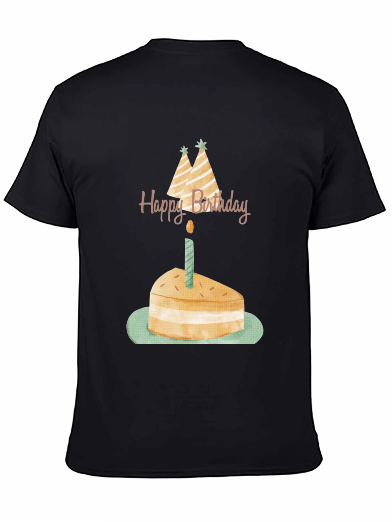 Birthday Cake Graphic Tee - Unisex Black T-Shirt