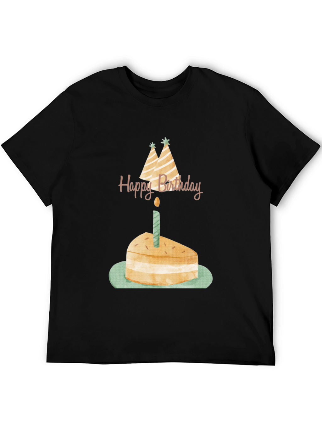 Birthday Cake Graphic Tee - Unisex Black T-Shirt