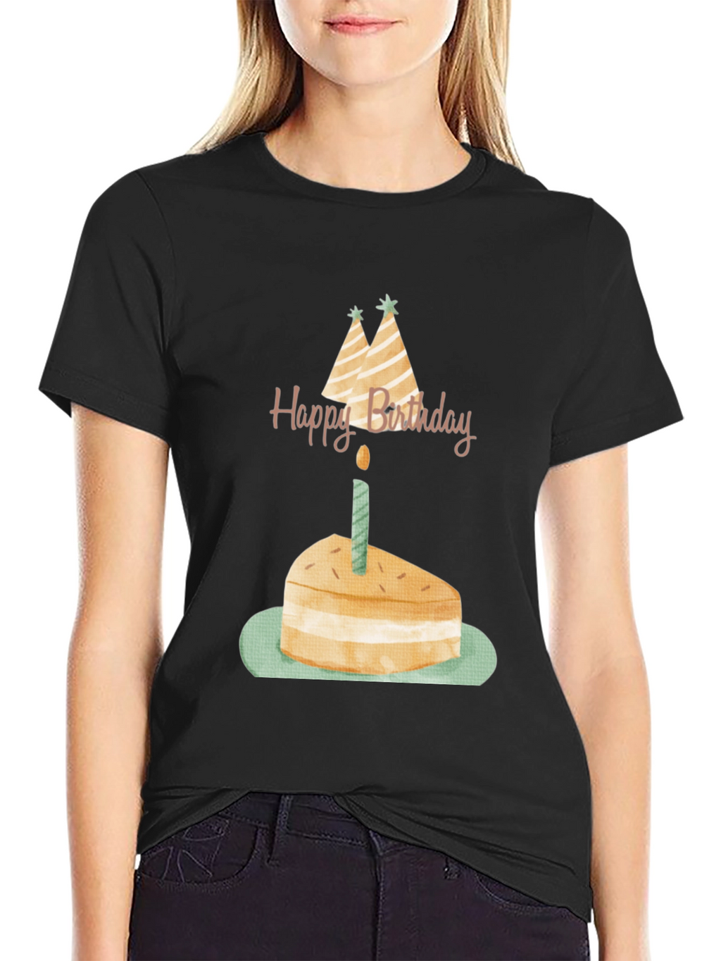 Birthday Cake Graphic Tee - Unisex Black T-Shirt