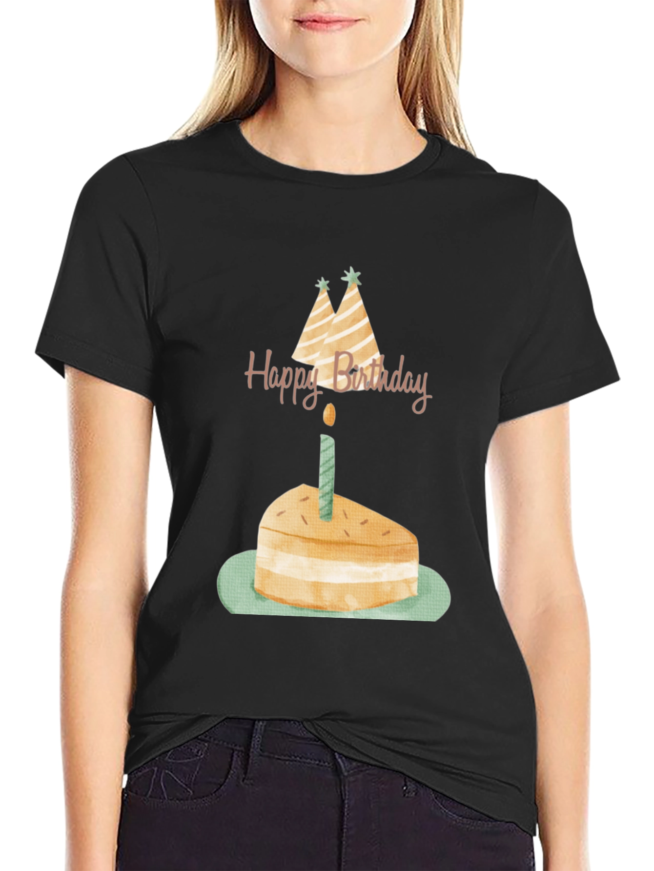Birthday Cake Graphic Tee - Unisex Black T-Shirt