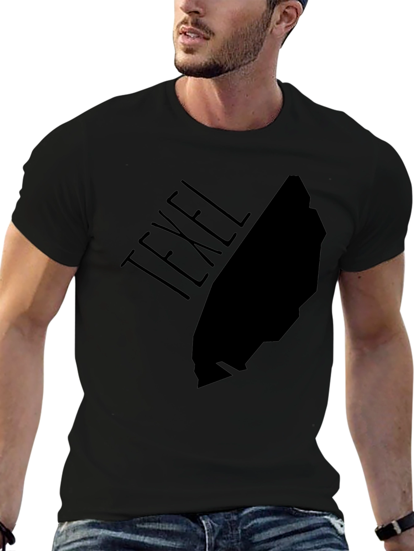 Texel Island Graphic Tee - Black Cotton T-Shirt