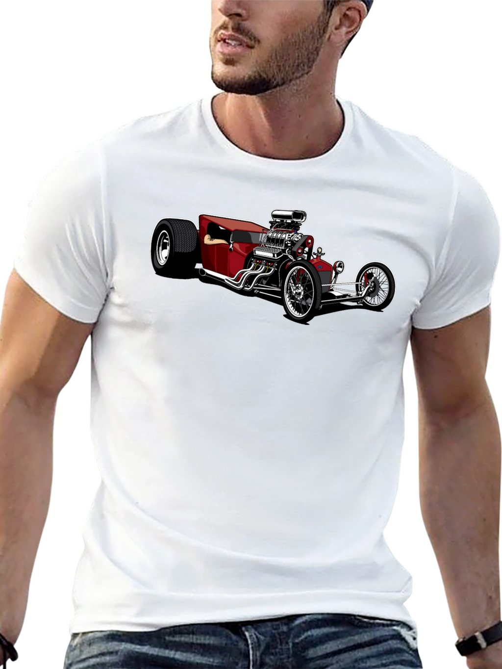 Hot Rod Car Graphic Black T-Shirt