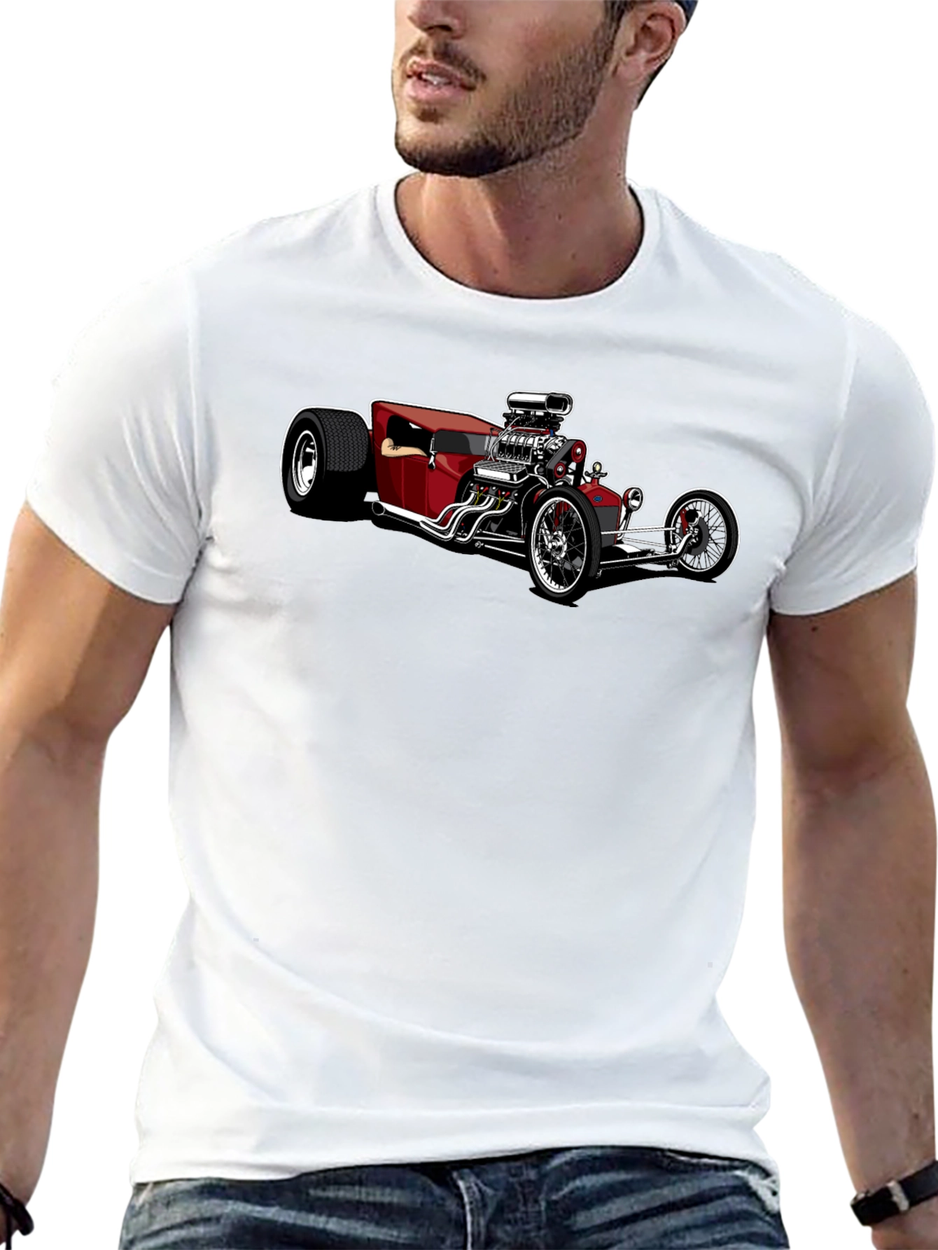 Hot Rod Car Graphic Black T-Shirt