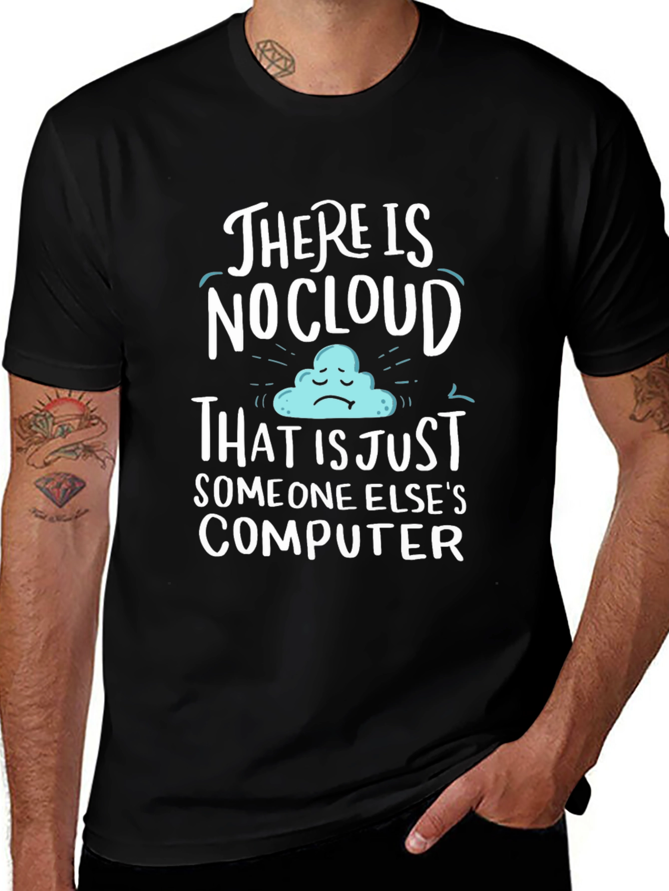 Humorous No Cloud Graphic Tee