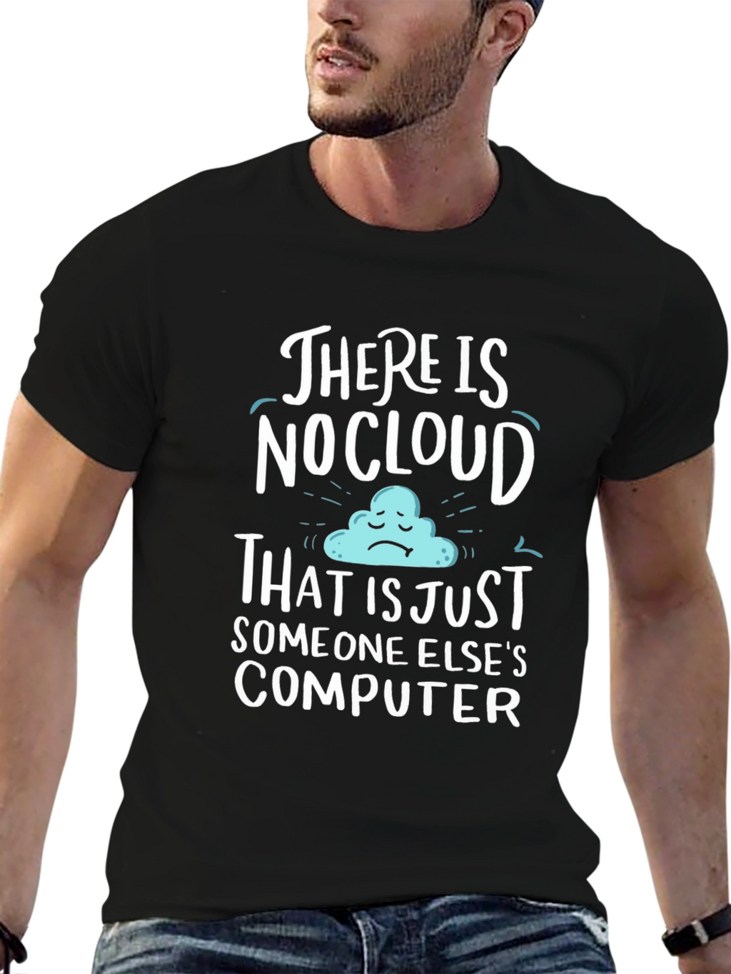 Humorous No Cloud Graphic Tee