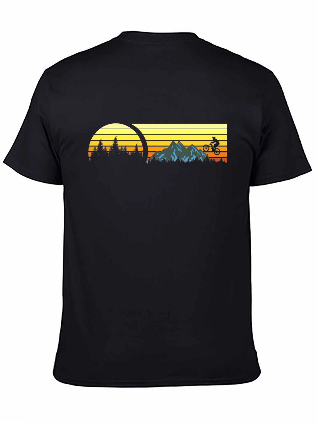 Mountain Biking Sunset Graphic Tee